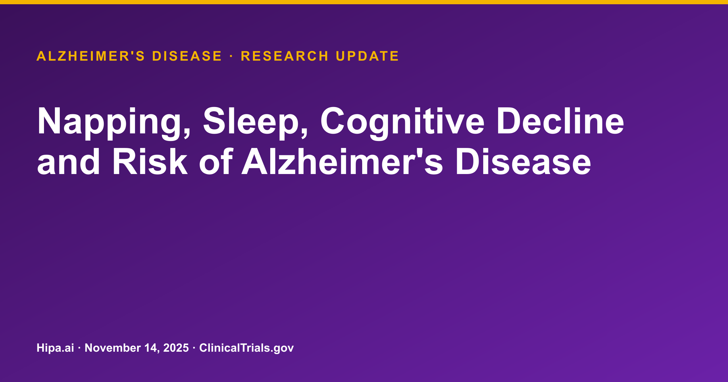 Alzheimer's Disease Trial on Sleep Intervention Terminated Early — research update card