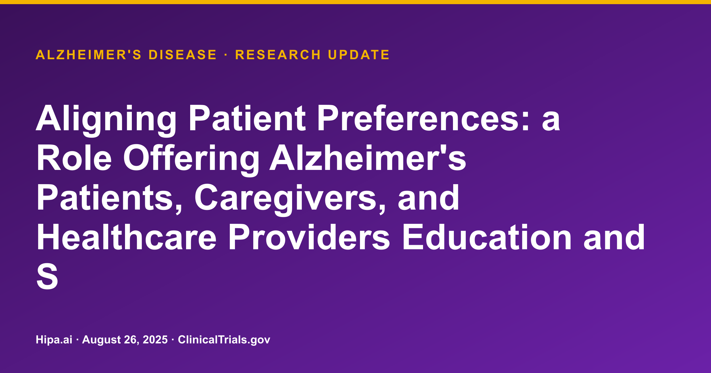 Alzheimer's Disease: ACP Program Lacks Significant Impact on Key Outcomes — research update card