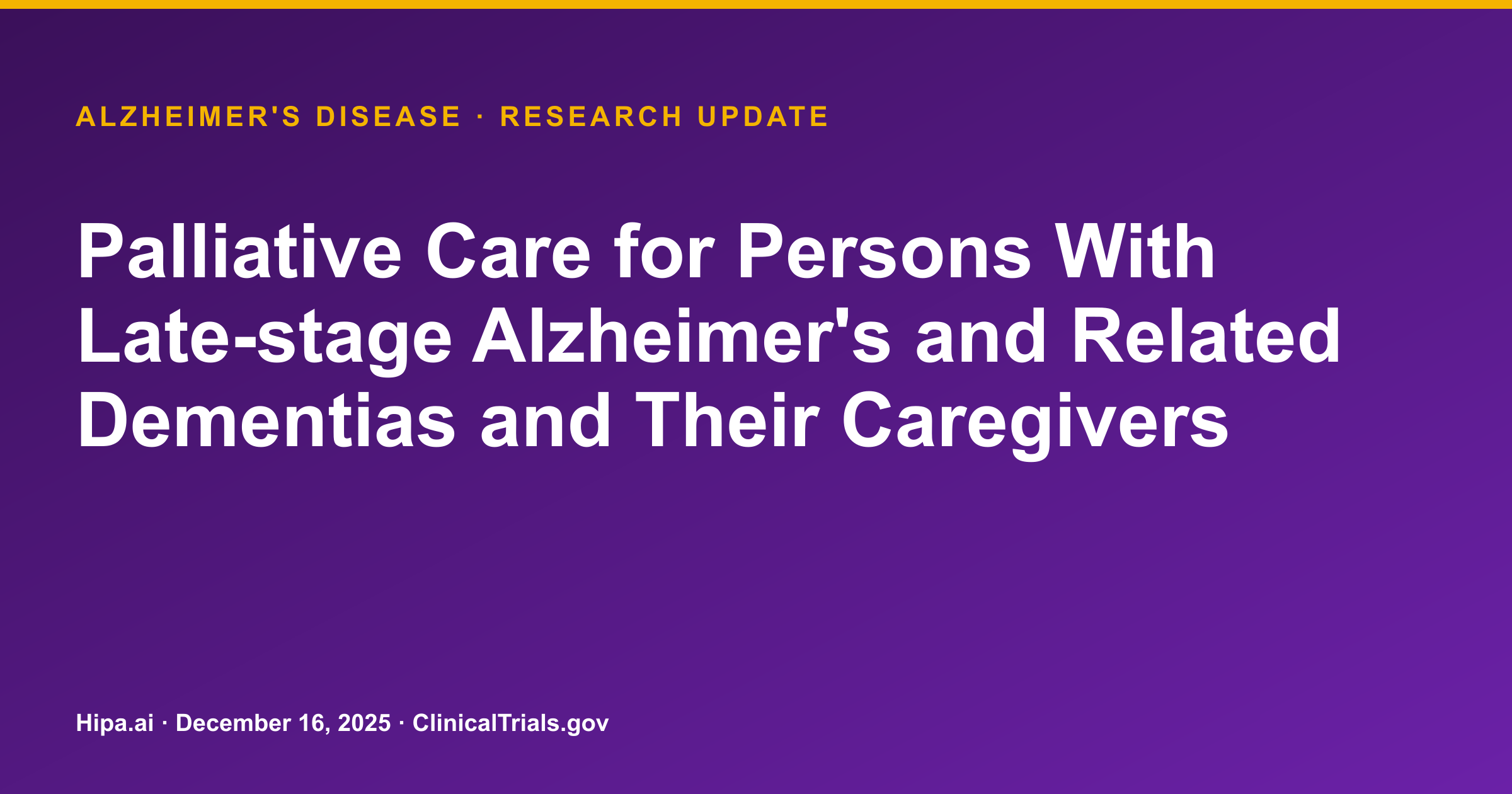ADRD Palliative Care Program Reduces Hospital Transfers, Improves Symptom… — research update card