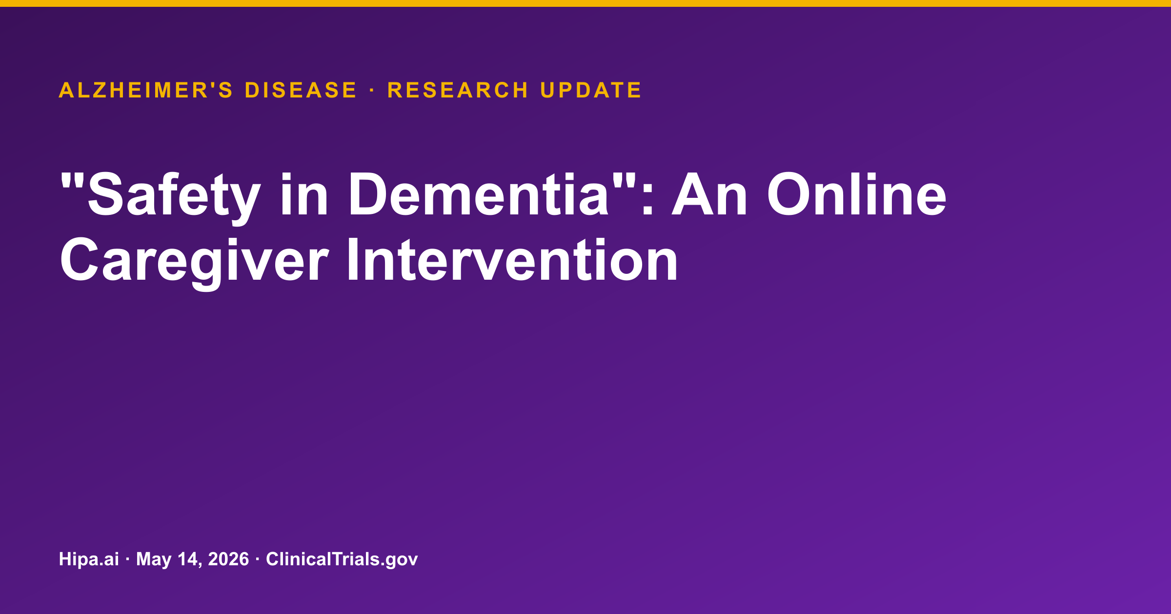 Alzheimer's Caregiver Intervention Shows Improved Decision Preparation — research update card