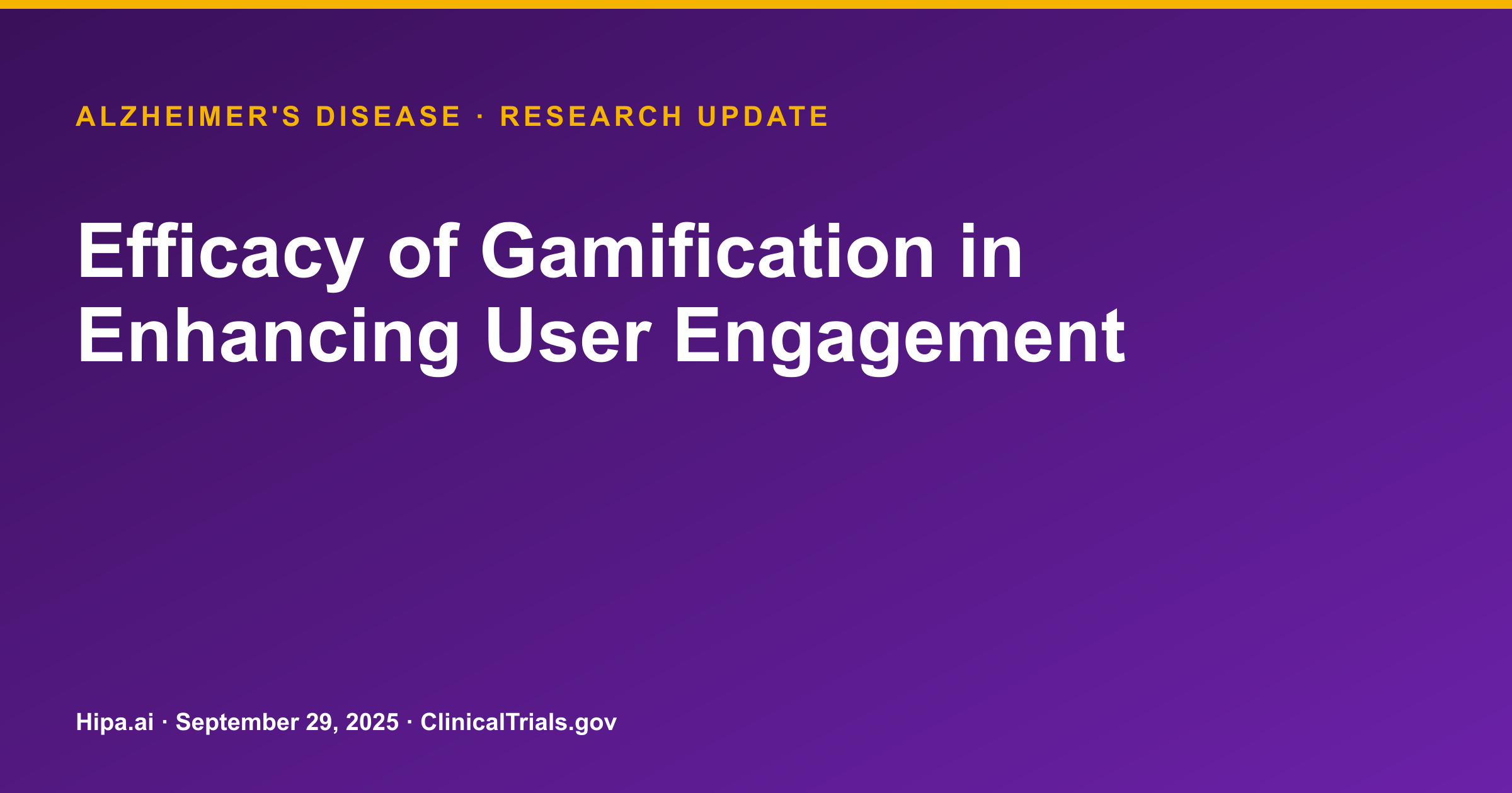Alzheimer's Disease: Gamified Intervention Shows Mixed Engagement Results — research update card