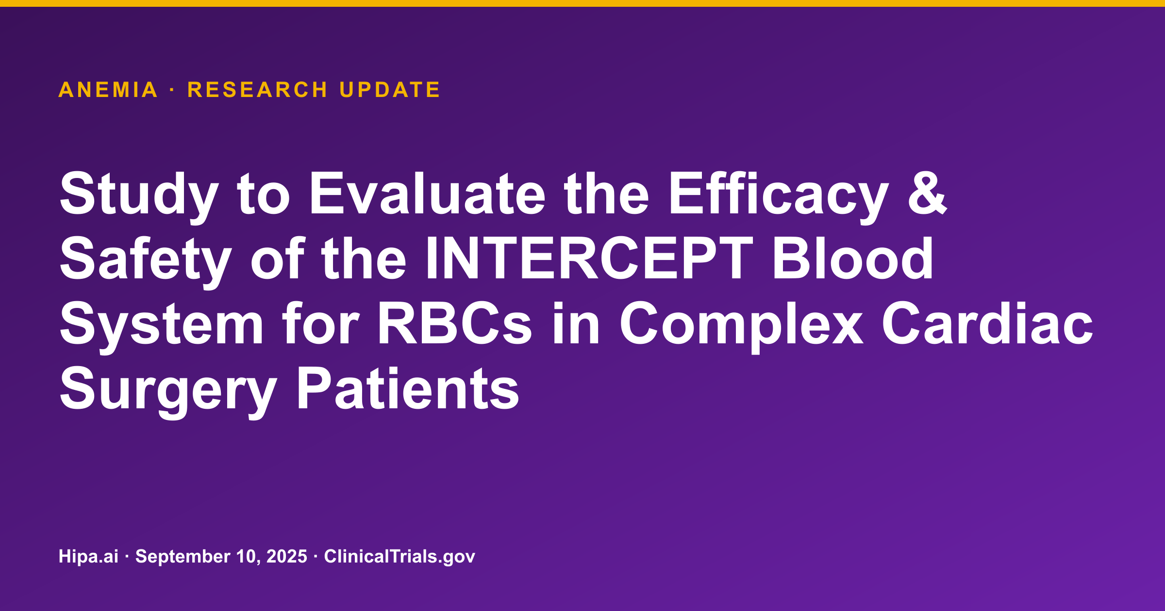 Anemia: INTERCEPT Blood System Phase 3 Trial Results Show Similar Renal… — research update card