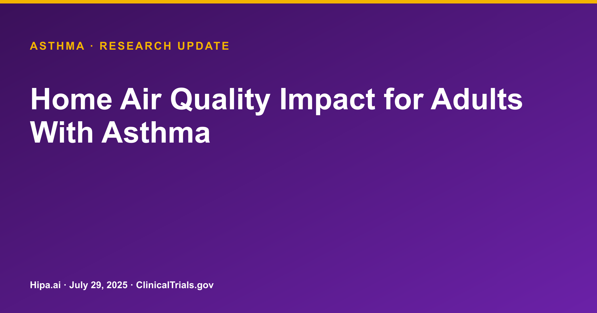 Asthma: Home Air Quality Monitoring Feasibility Study Results Posted — research update card