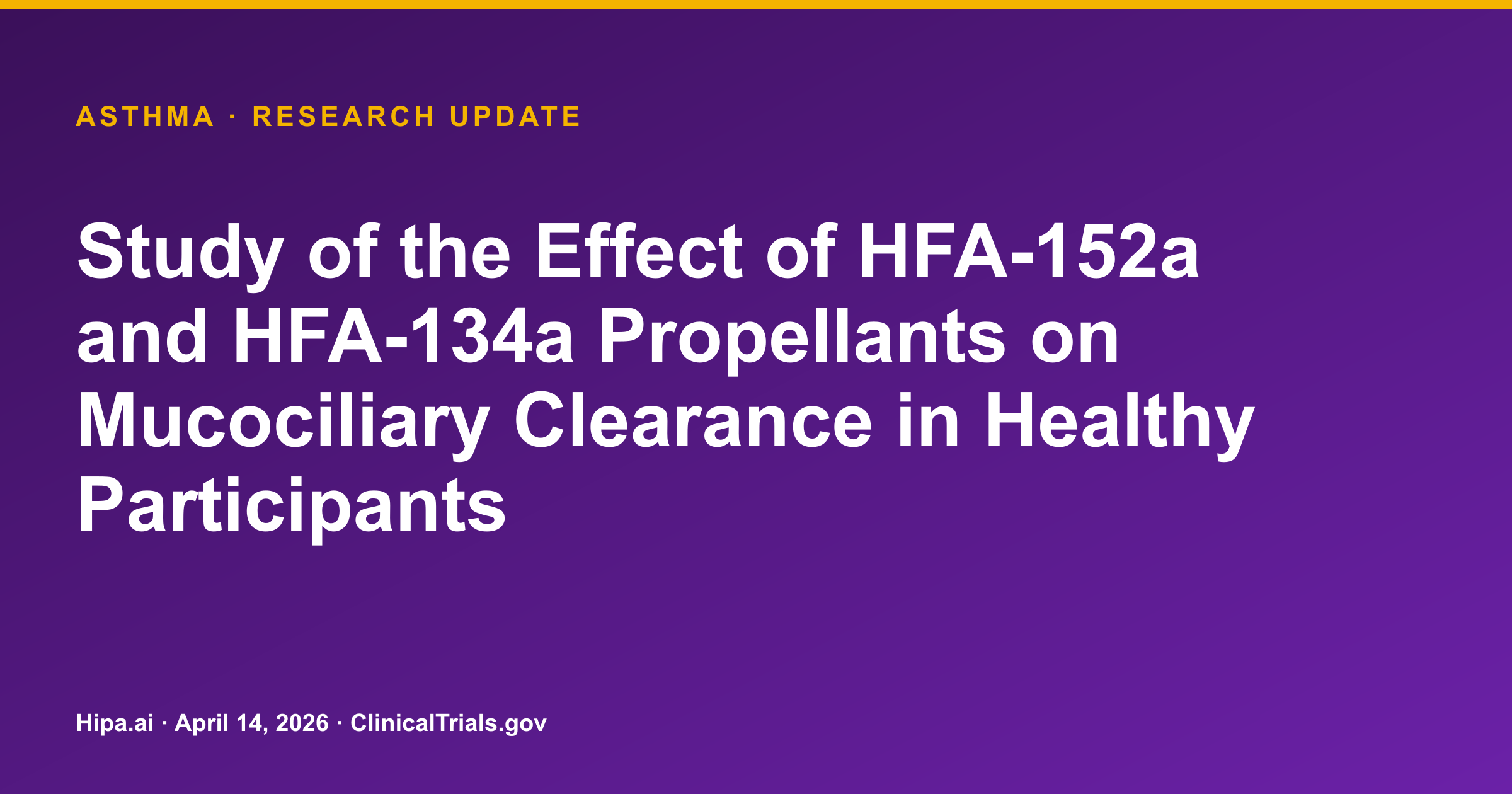 HFA-152a Propellant Shows Similar Mucociliary Clearance to HFA-134a — research update card