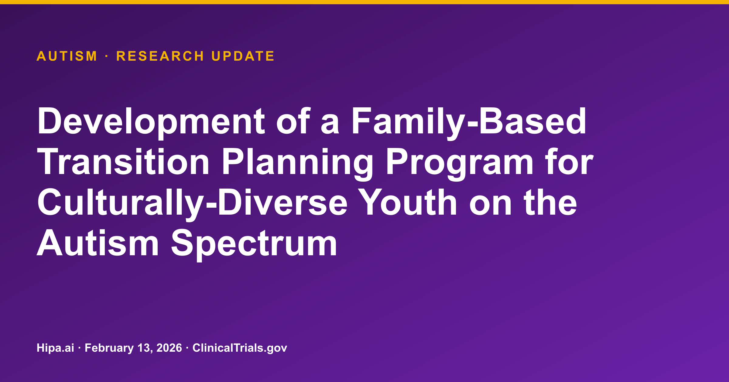 Autism: Families FORWARD Program Shows Acceptability in Proof-of-Concept Test — research update card