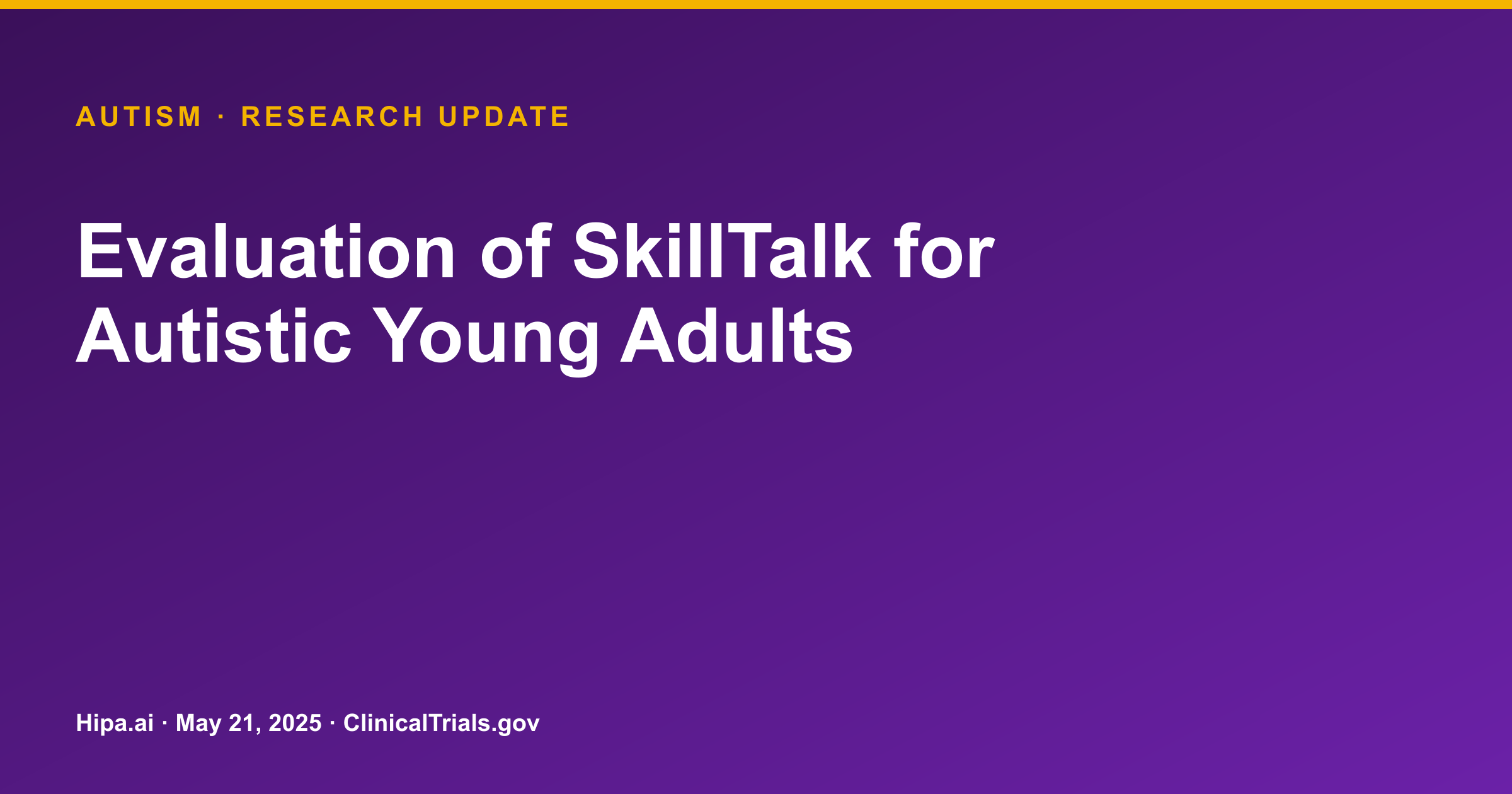 Autism: SkillTalk Trial Results Show Varied Communication Skill Scores — research update card