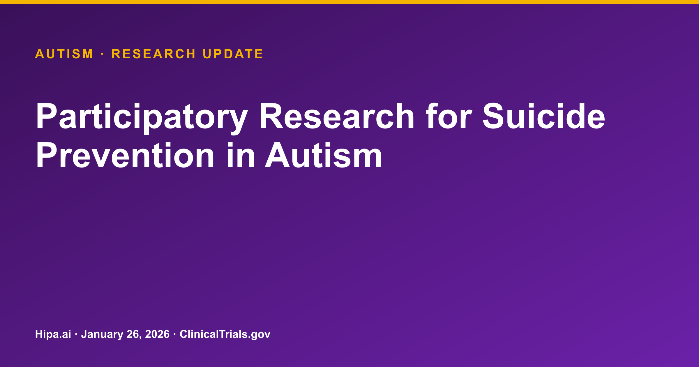 Autism Suicide Prevention Education Boosts Knowledge and Actions — research update card