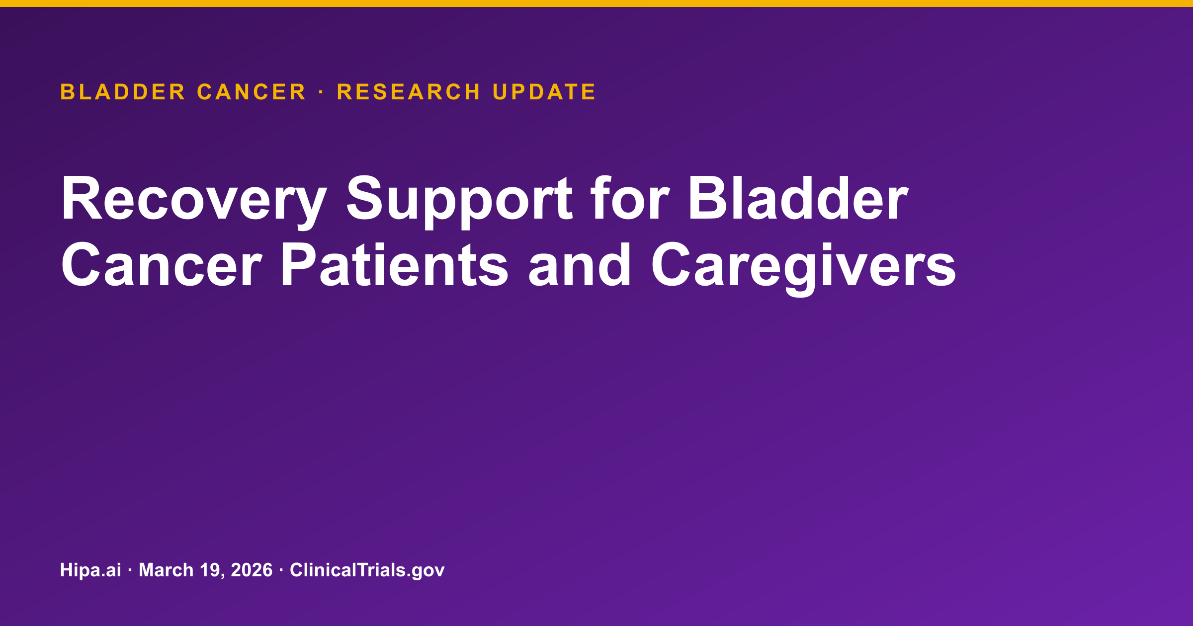 Bladder Cancer: Recovery Support Intervention Shows Modest QoL Benefit — research update card