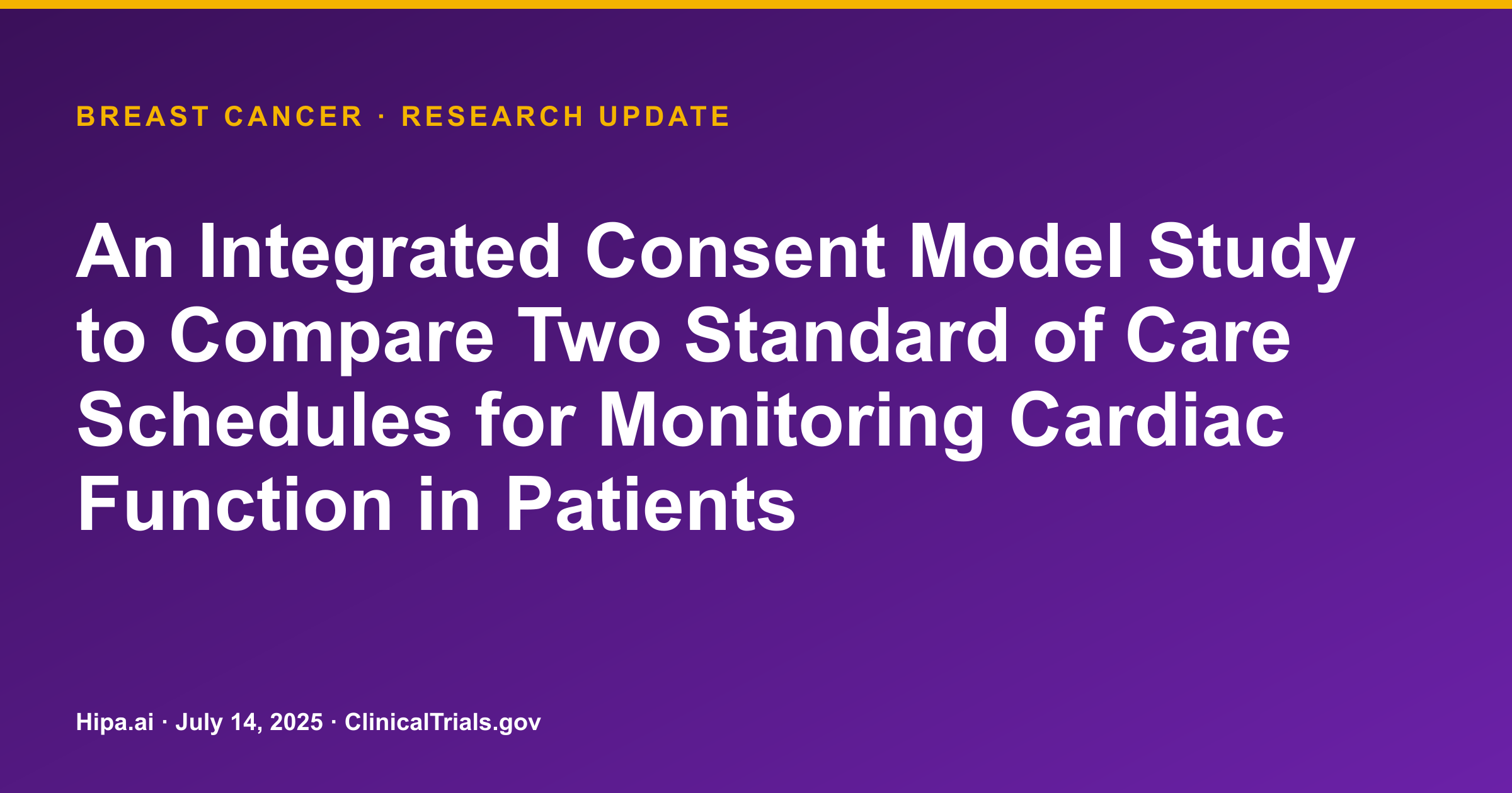 Breast Cancer: Cardiac Monitoring Schedules Show No Significant LVEF Difference — research update card