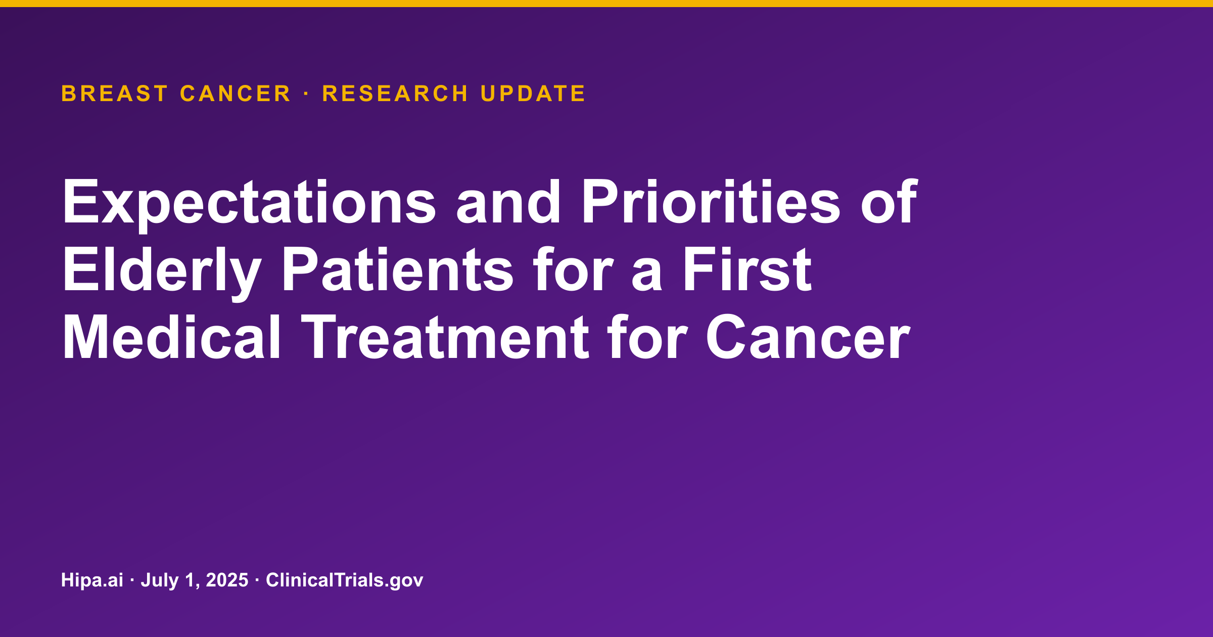 Cancer Patients' Treatment Priorities Posted for Elderly and Young — research update card