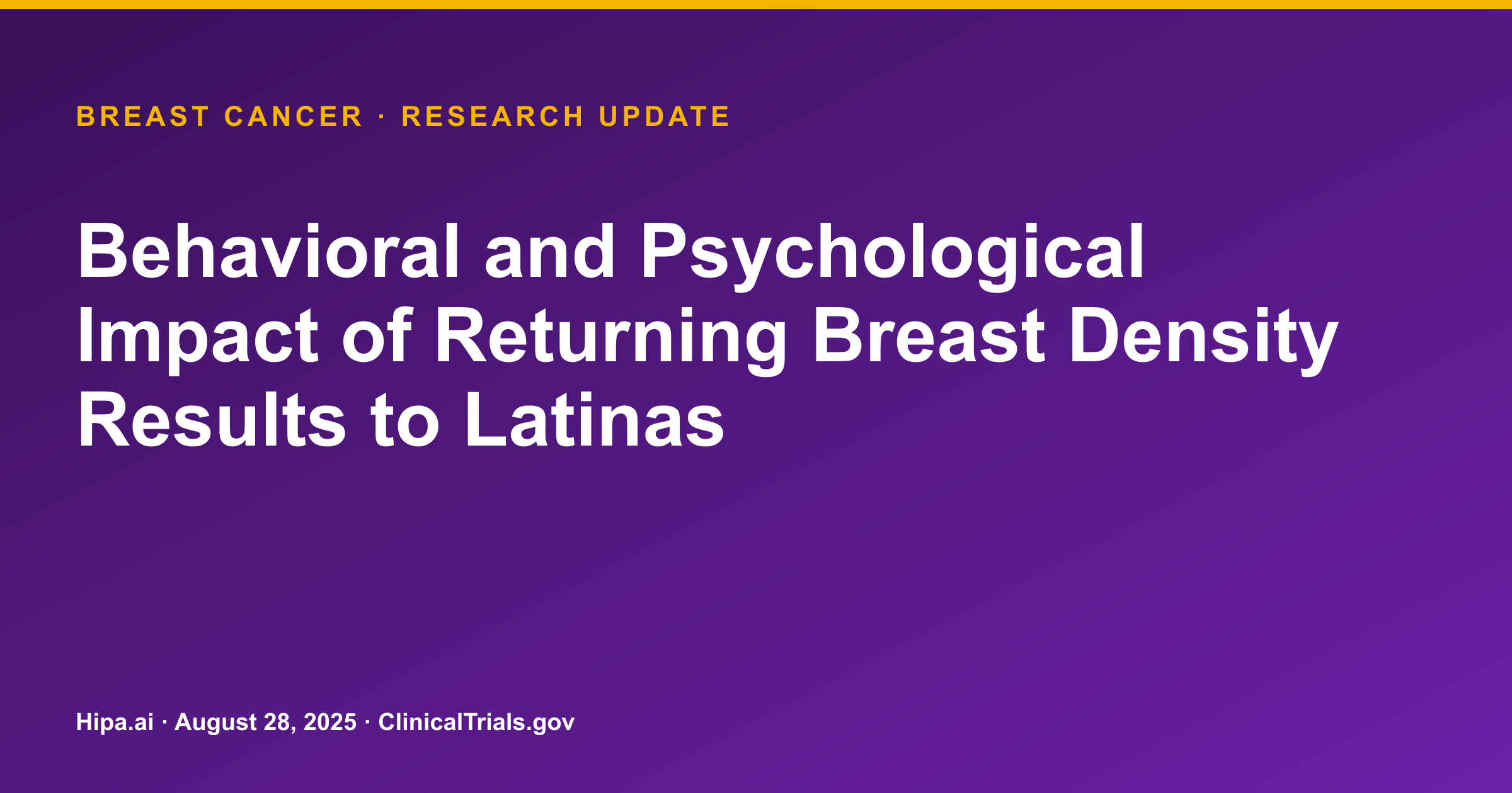 Breast Cancer: Enhanced Density Notification Improves Knowledge in Latinas — research update card