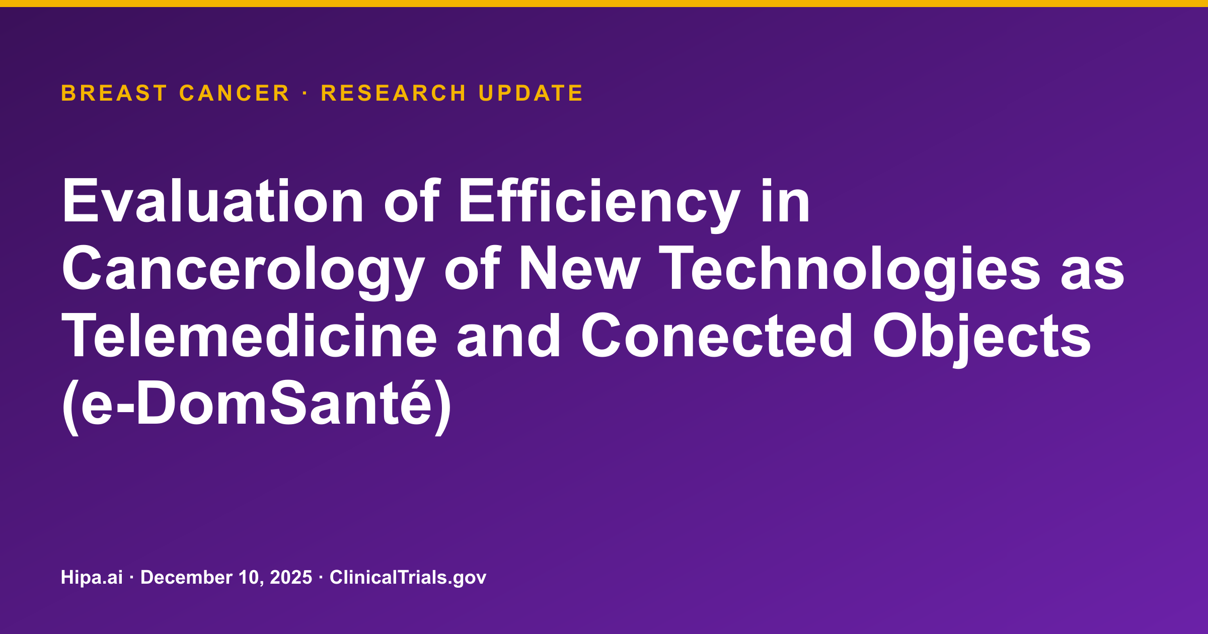 Breast Cancer: Telemedicine Study Reports Stable Quality of Life Scores — research update card