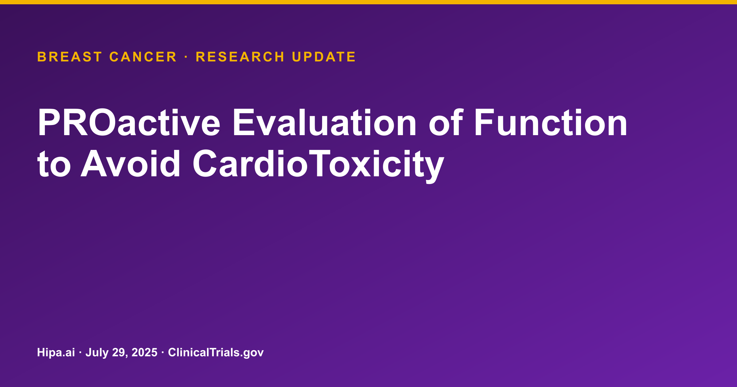 MyoStrain® Trial Results Posted: Detecting Cardiotoxicity in Breast Cancer — research update card