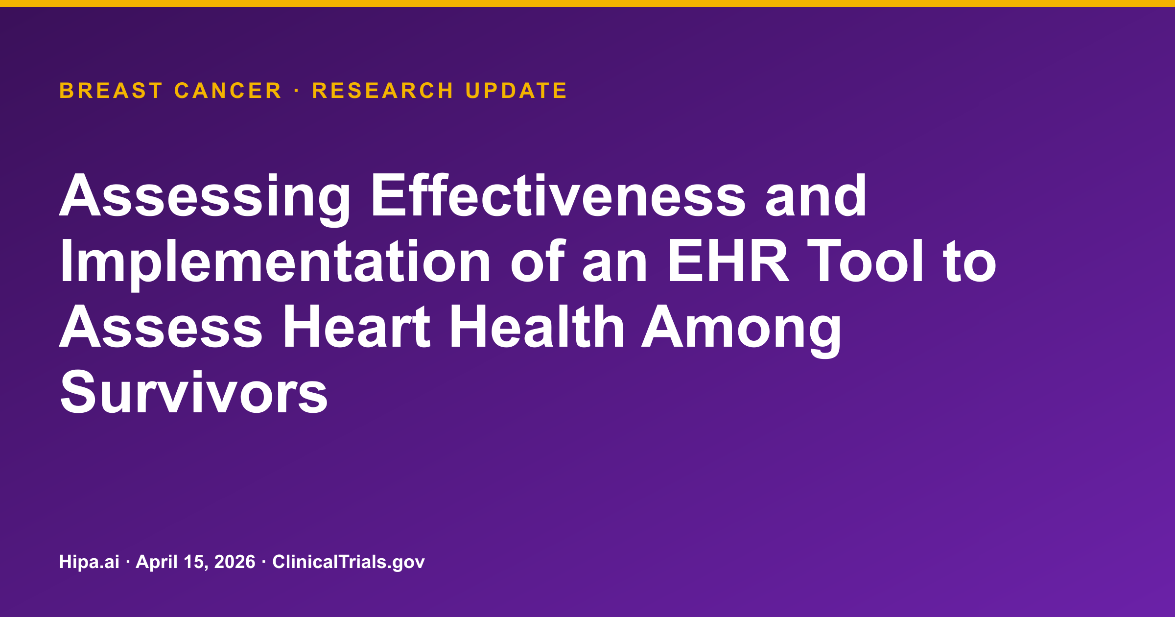 Breast Cancer Survivors: EHR Tool Boosts CV Health Discussions — research update card