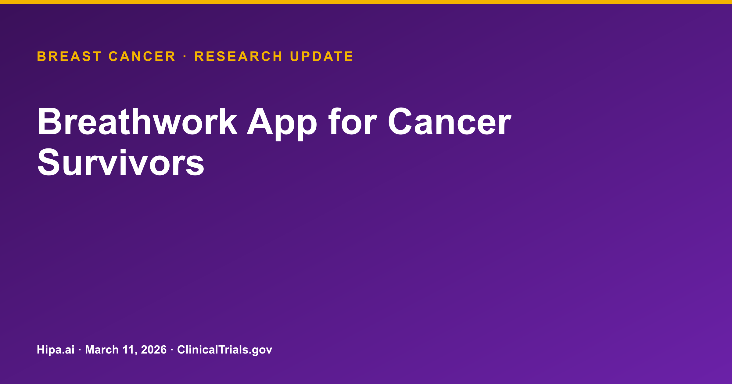 Breathwork App for Breast Cancer Survivors Shows Improved Symptom Management — research update card