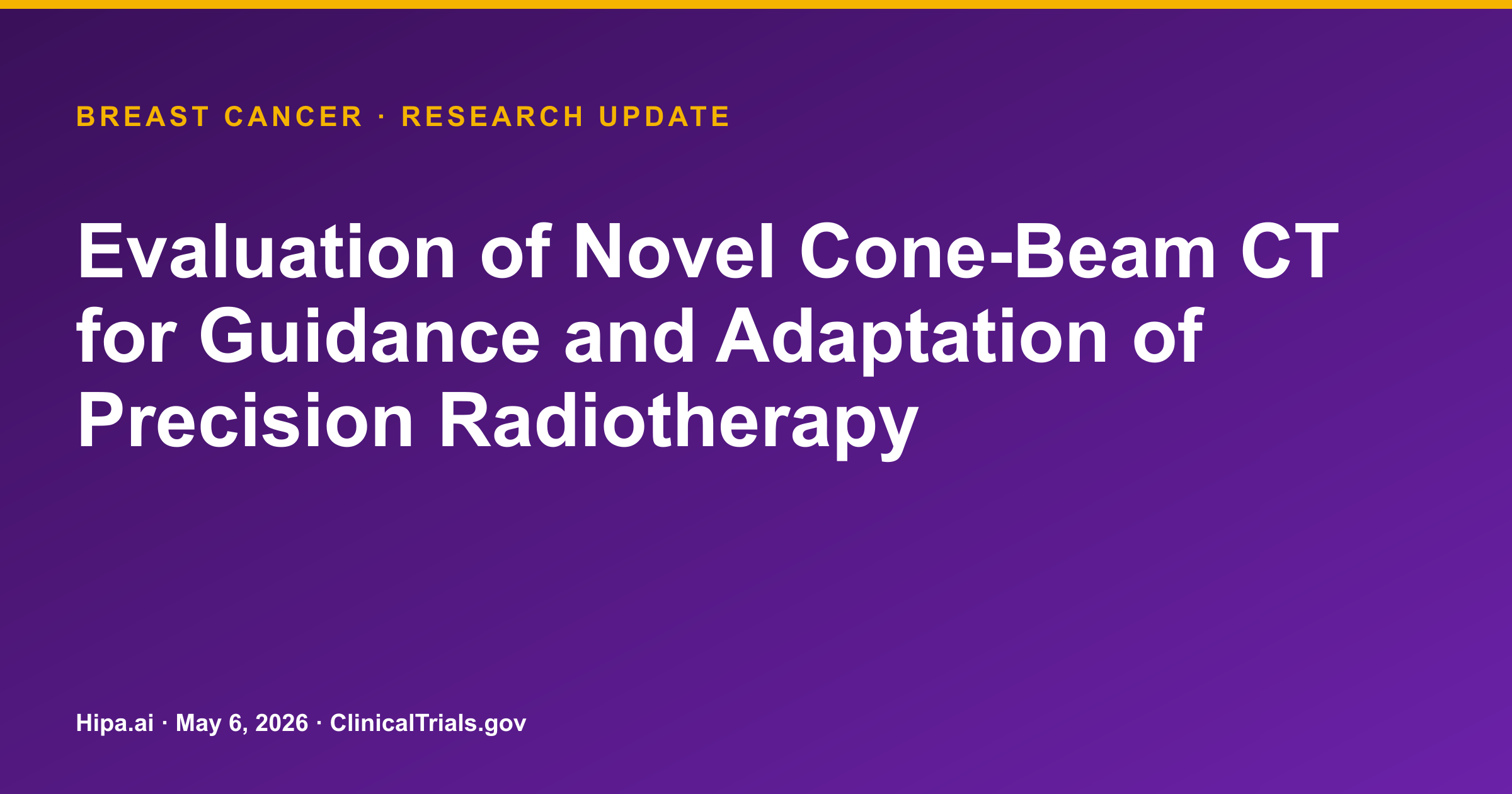 Novel Cone-Beam CT Demonstrates Superior Image Quality for Radiotherapy — research update card