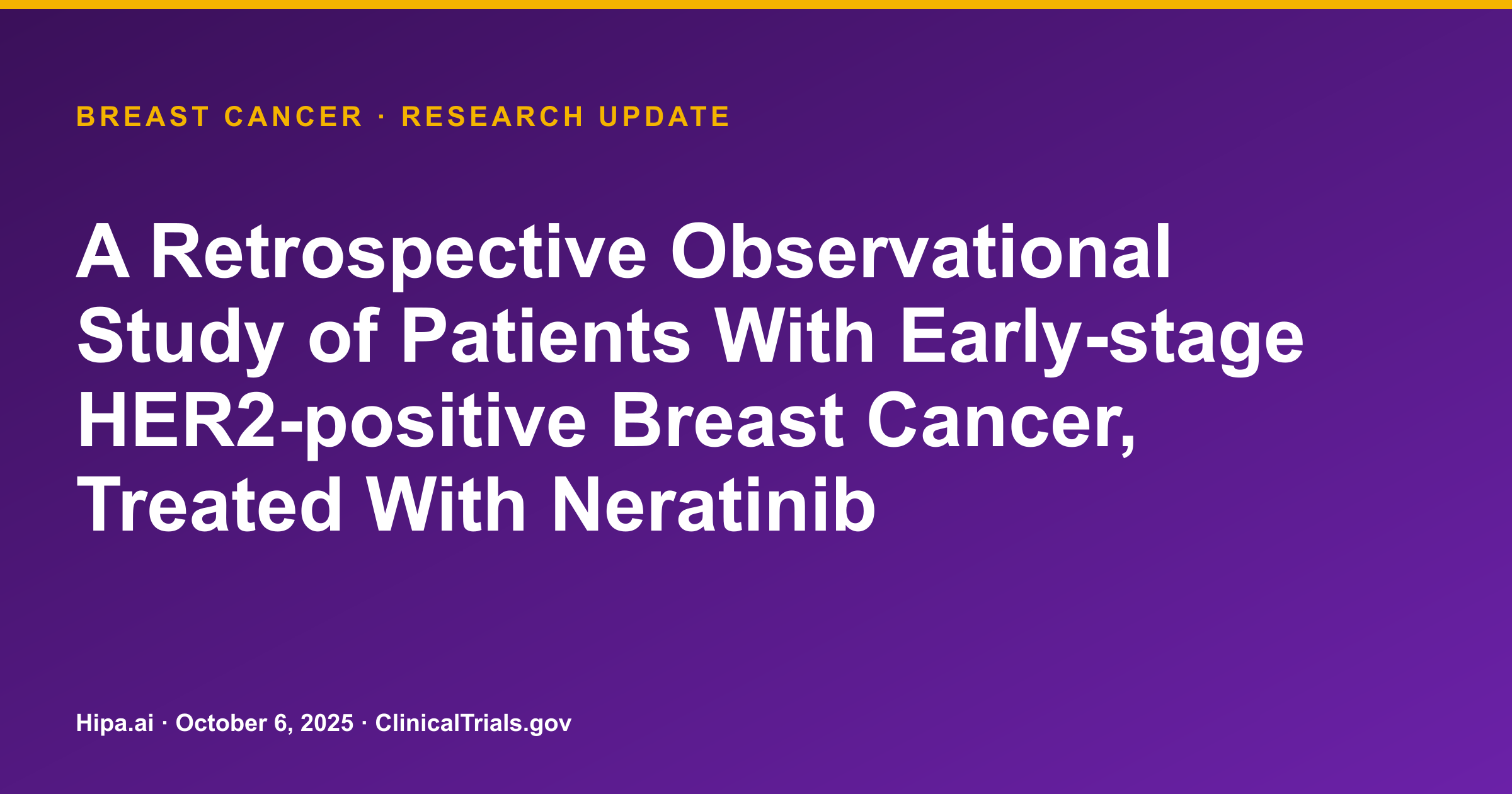 Breast Cancer: Retrospective Study on Neratinib Patient Profiles Posted — research update card
