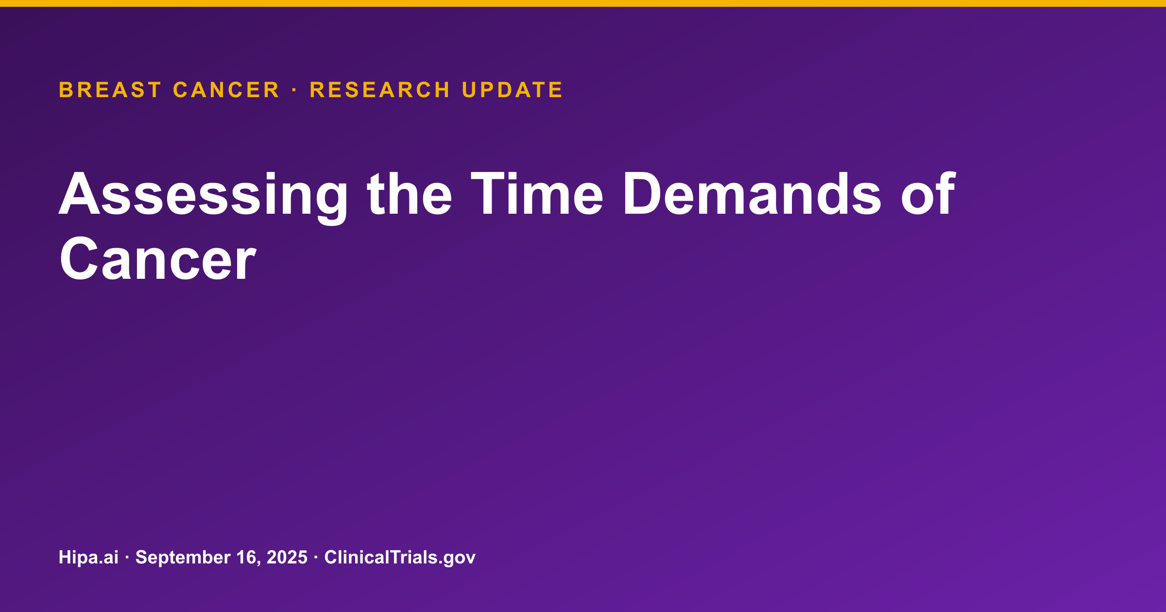 Breast Cancer: Patients Spend 404 Minutes/Week on Care Tasks — research update card