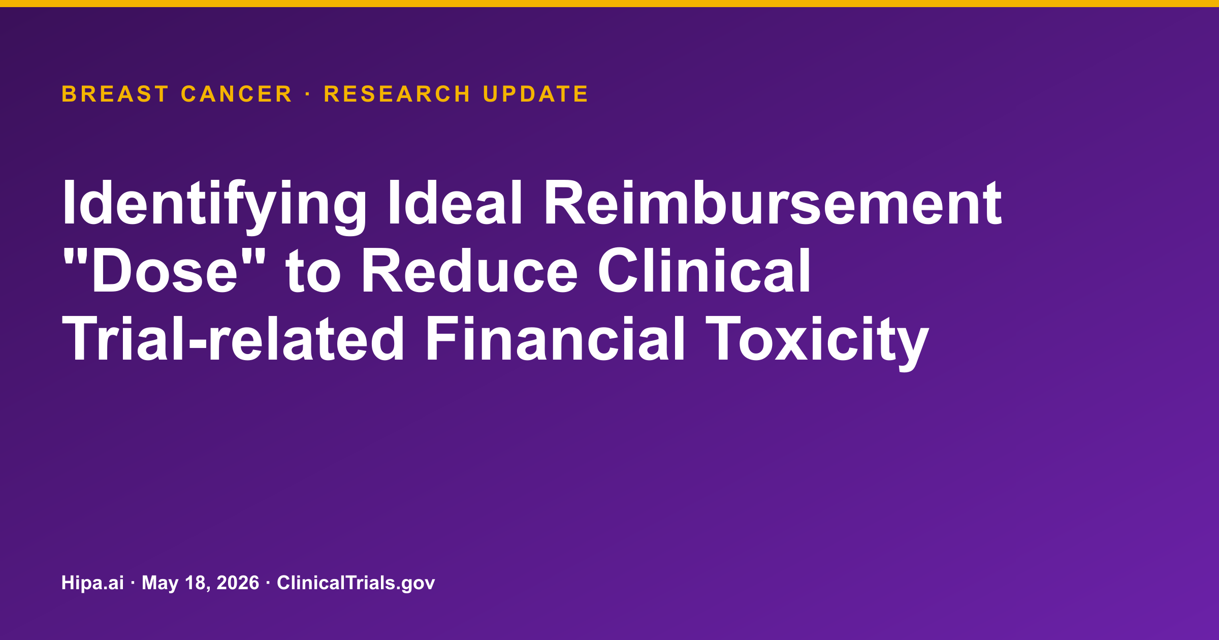 Breast Cancer: Financial Reimbursement Study Shows High Feasibility — research update card