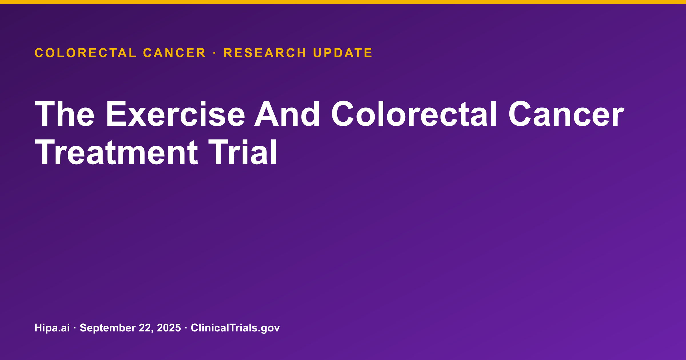 Colorectal Cancer: Exercise Trial Shows No Significant Biomarker Changes — research update card
