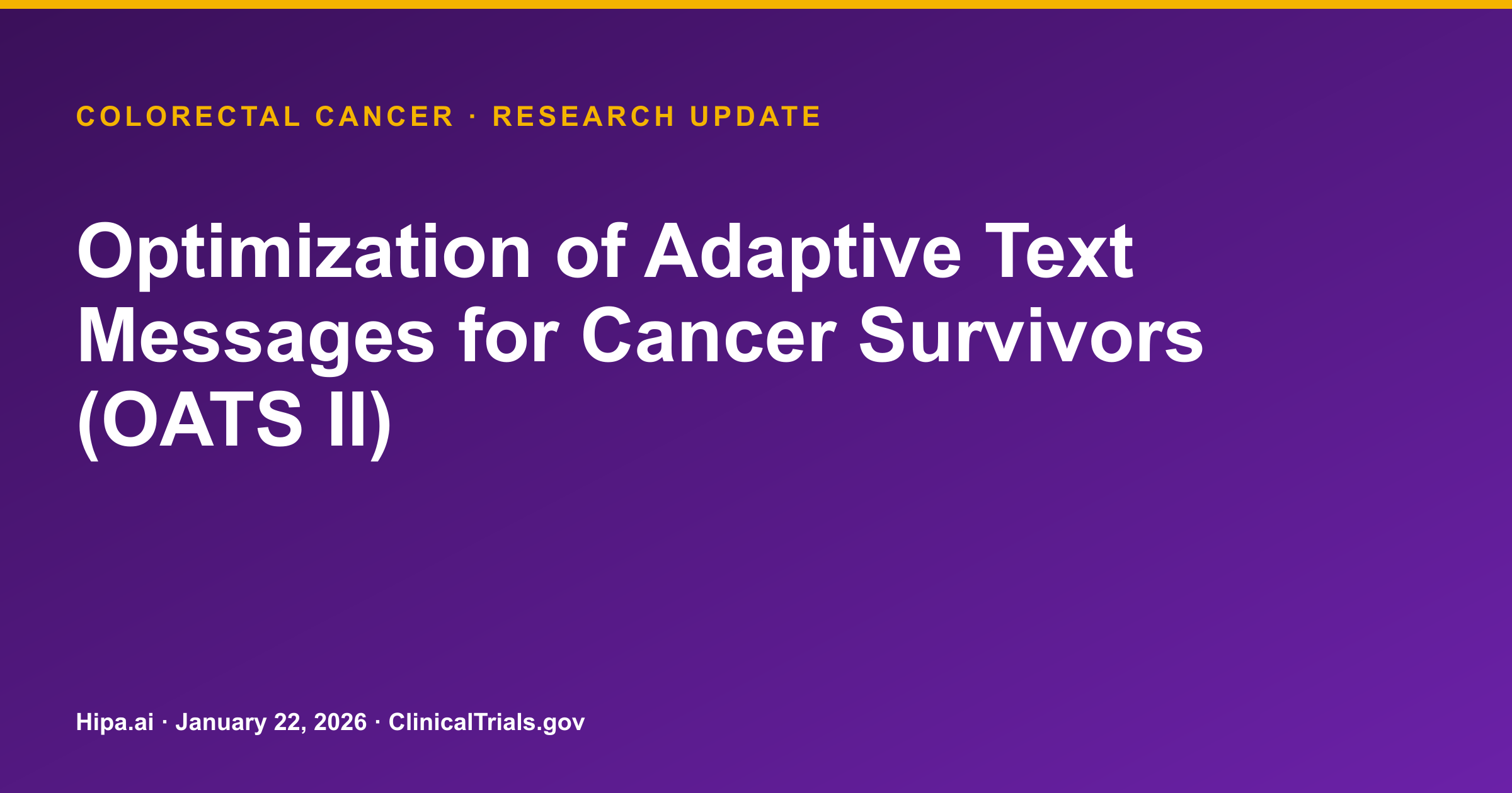 Colorectal Cancer: Text Message Intervention Shows High Engagement — research update card