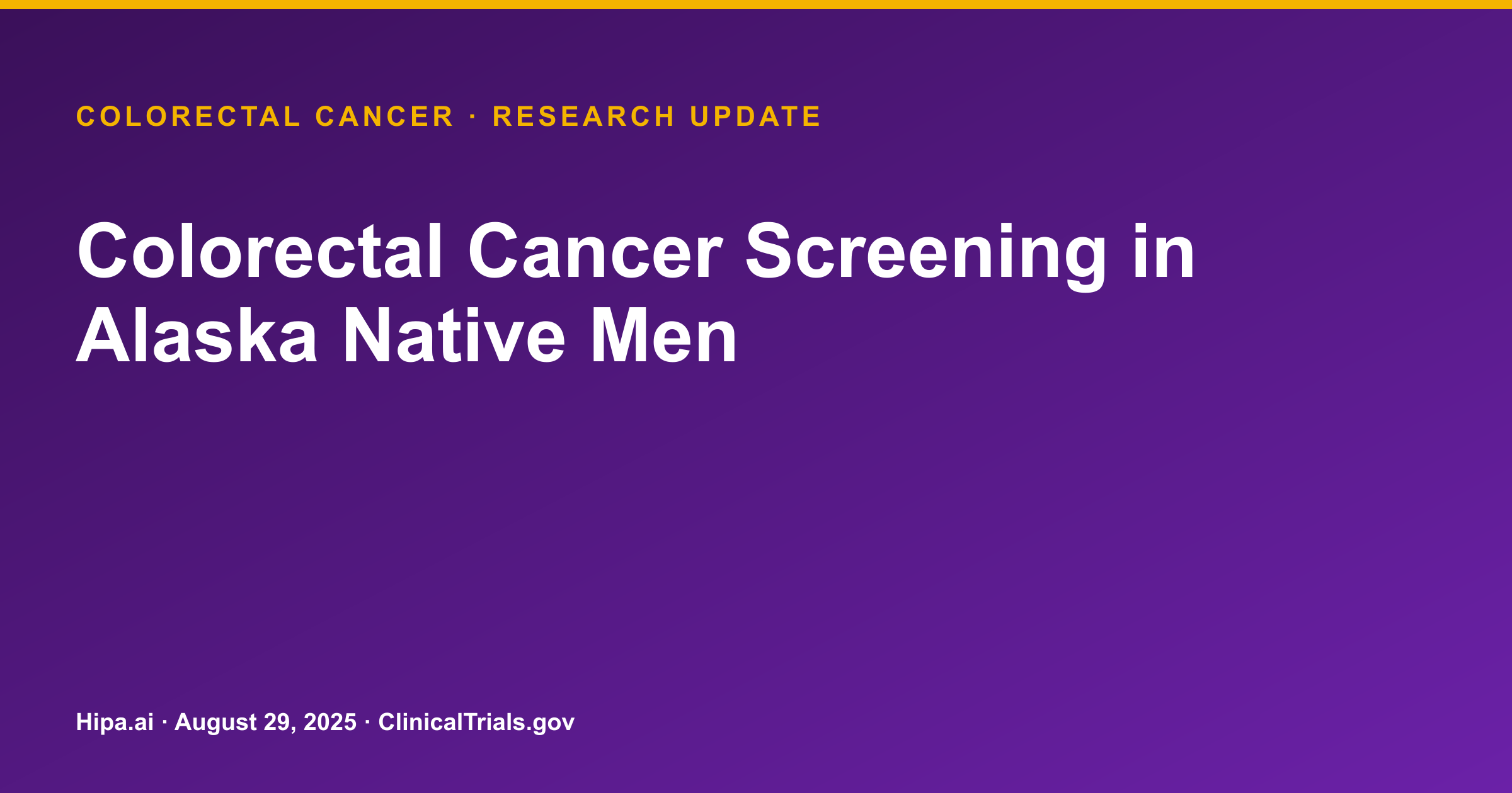 Colorectal Cancer Screening: Raffle Incentive Boosts Completion in Alaska… — research update card