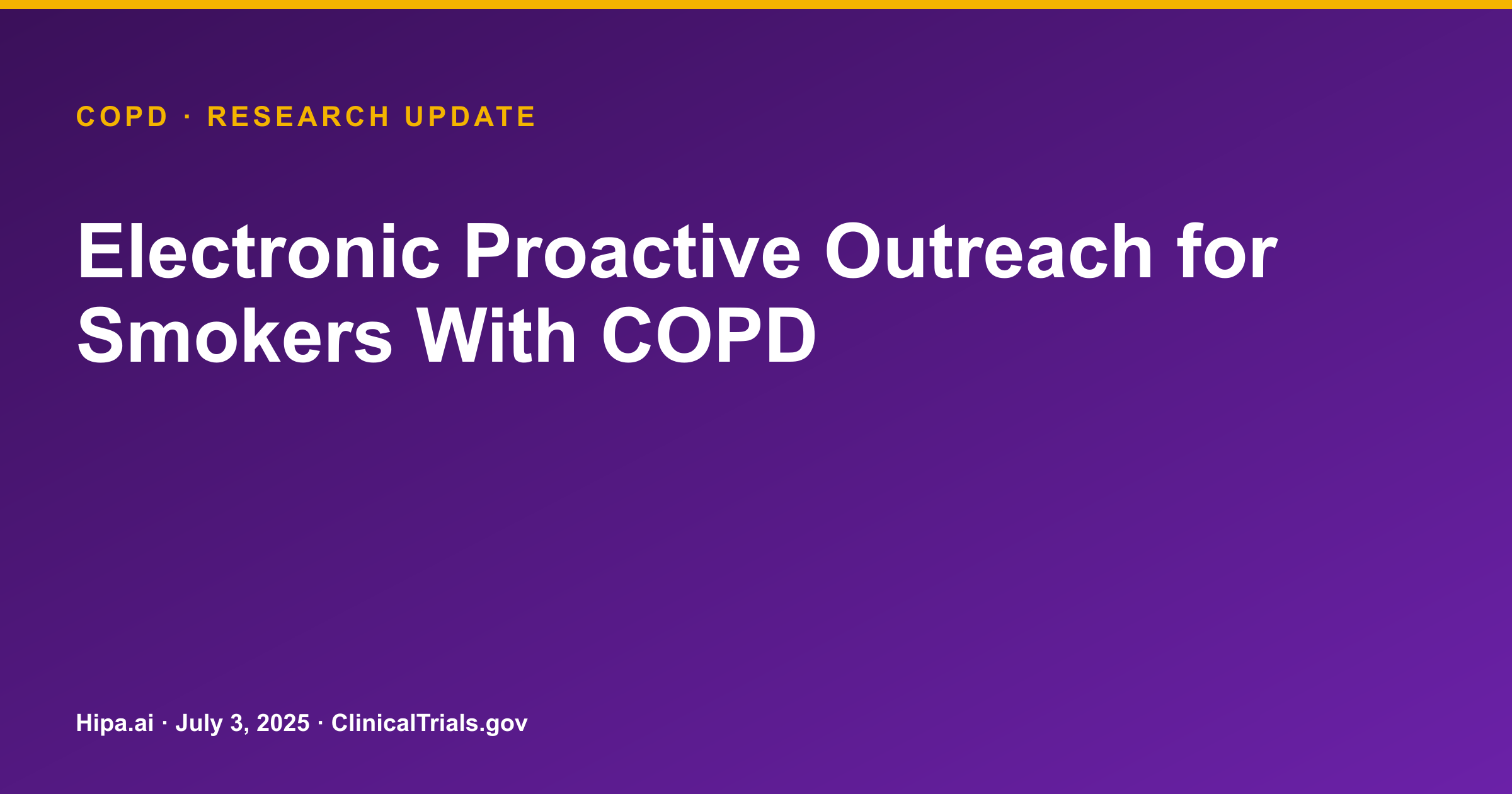 COPD: Electronic Outreach Boosts Smoking Cessation Treatment Participation — research update card