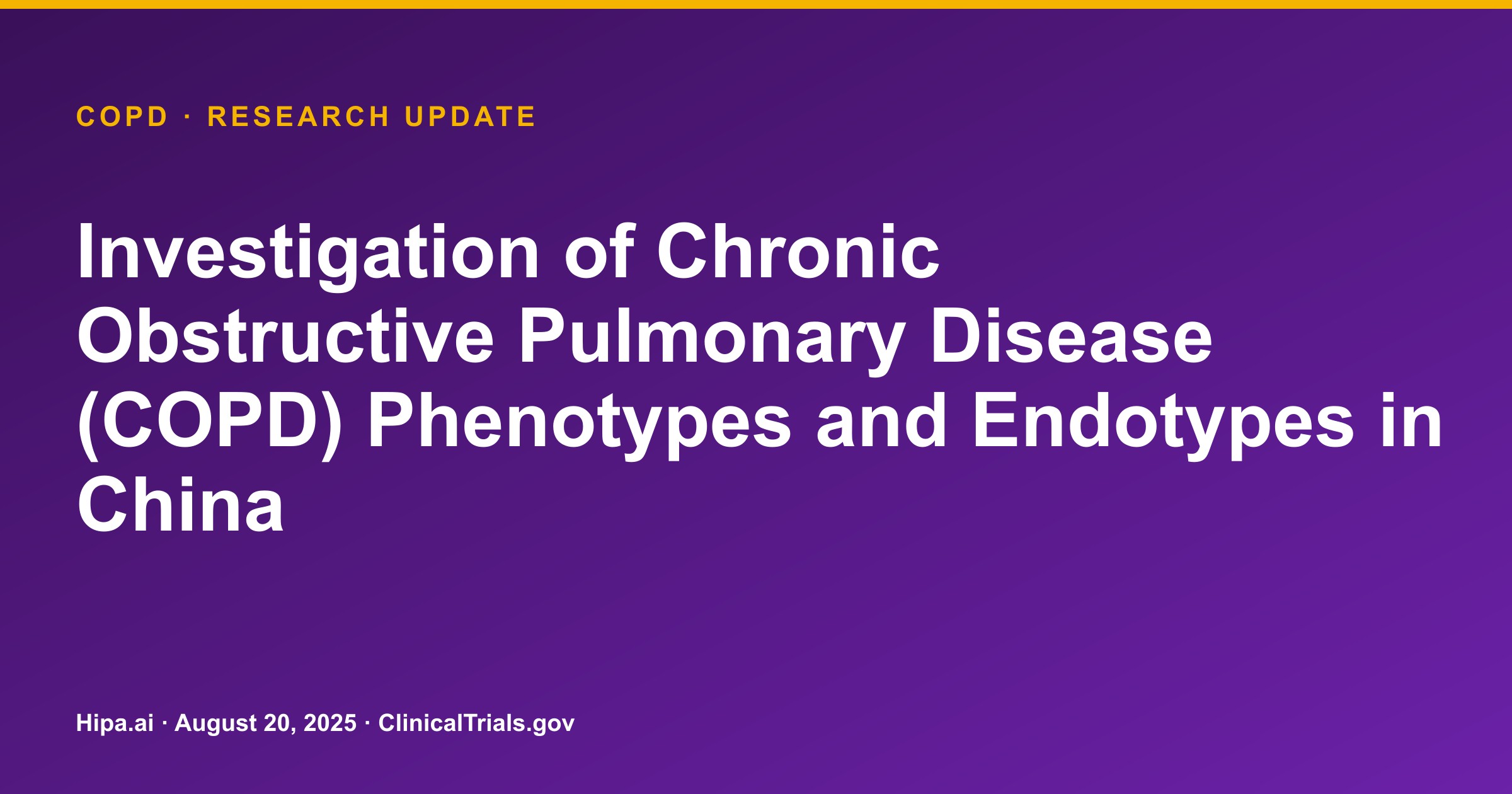 COPD: Exacerbation Rates and CAT Score Changes Posted from Chinese Cohort Study — research update card