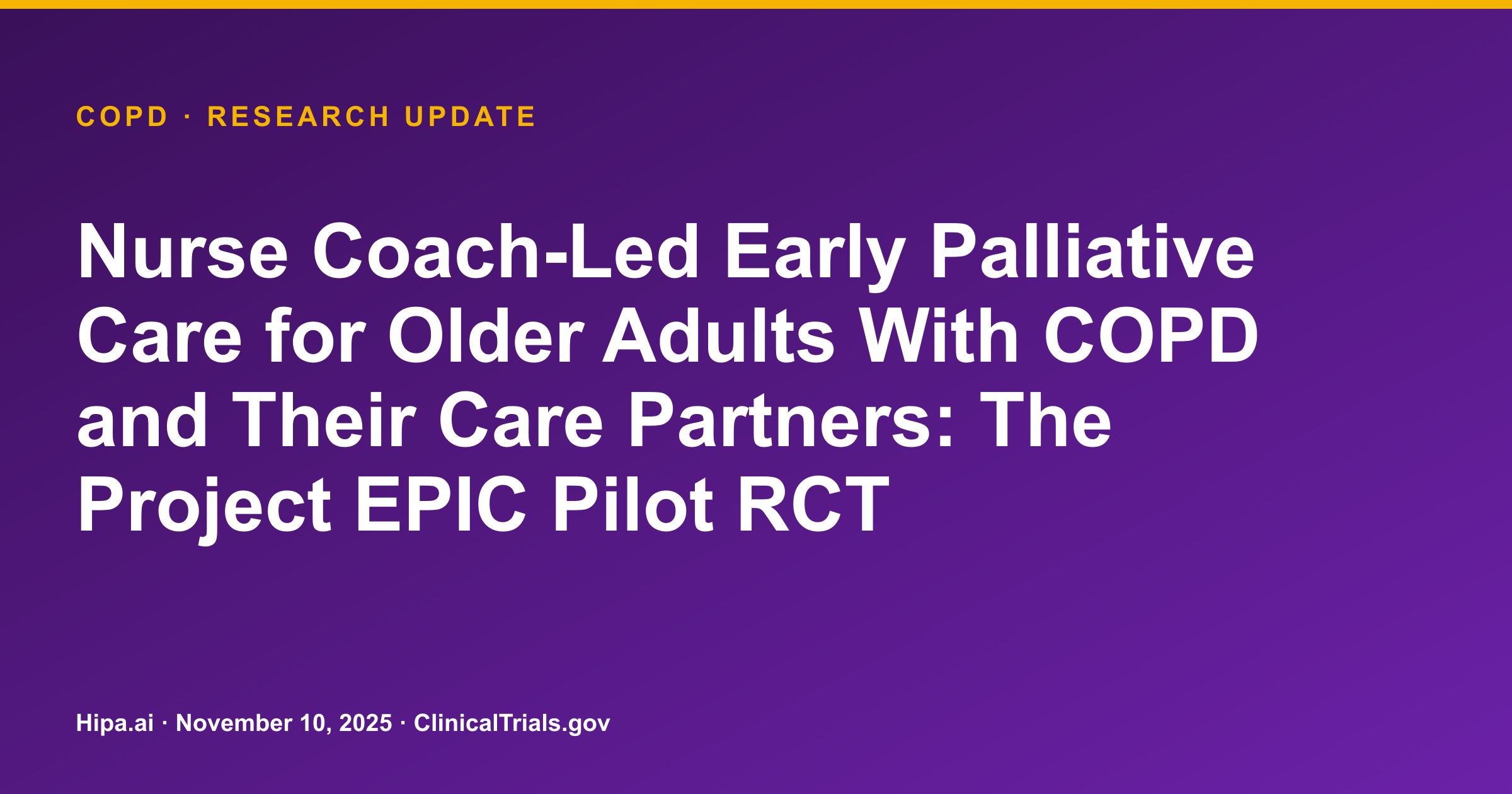 COPD: Nurse Coach-Led Palliative Care Pilot Shows Feasibility — research update card