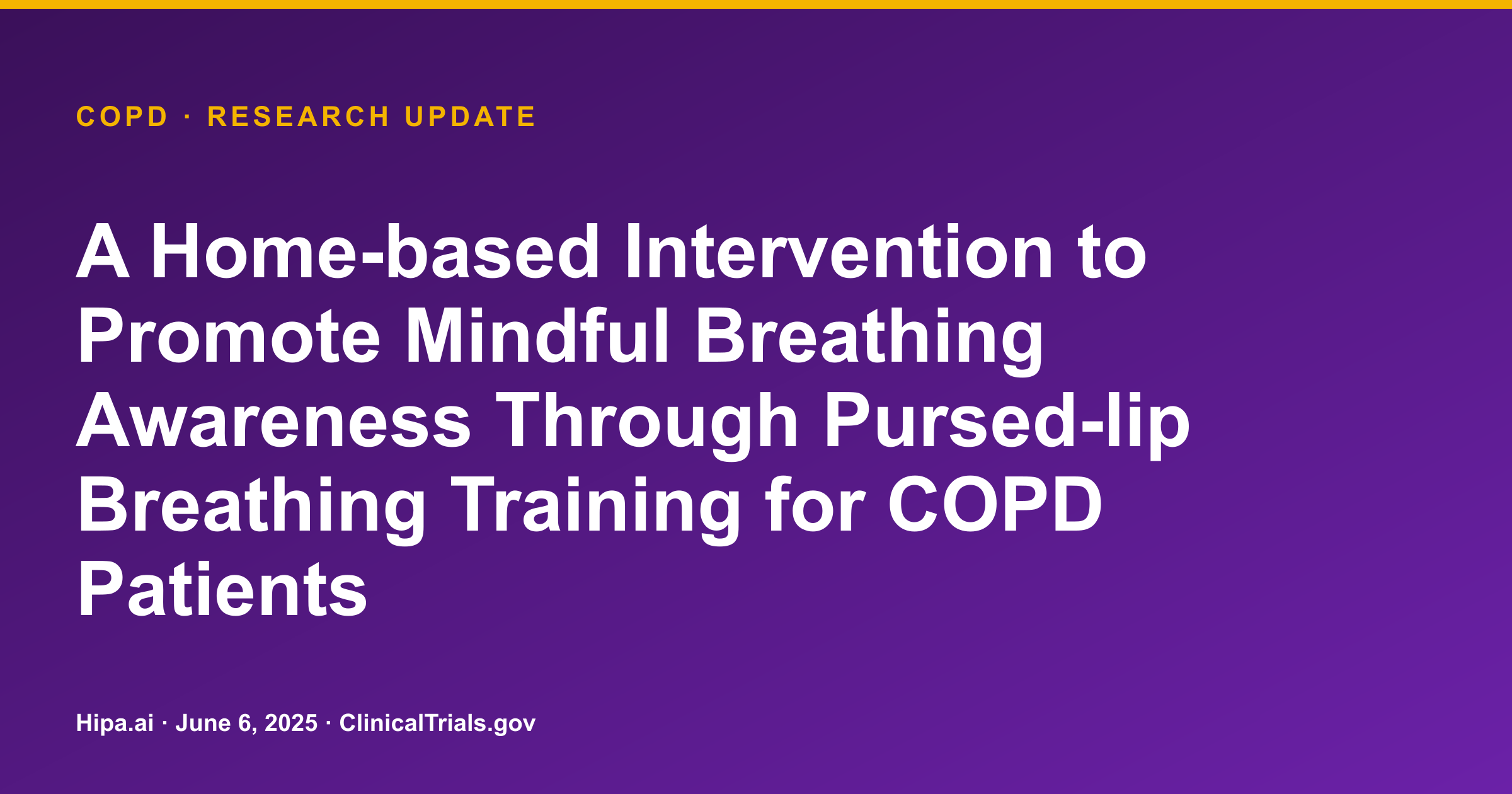 COPD: Mindful Breathing Intervention Shows Lower Breathlessness Scores — research update card