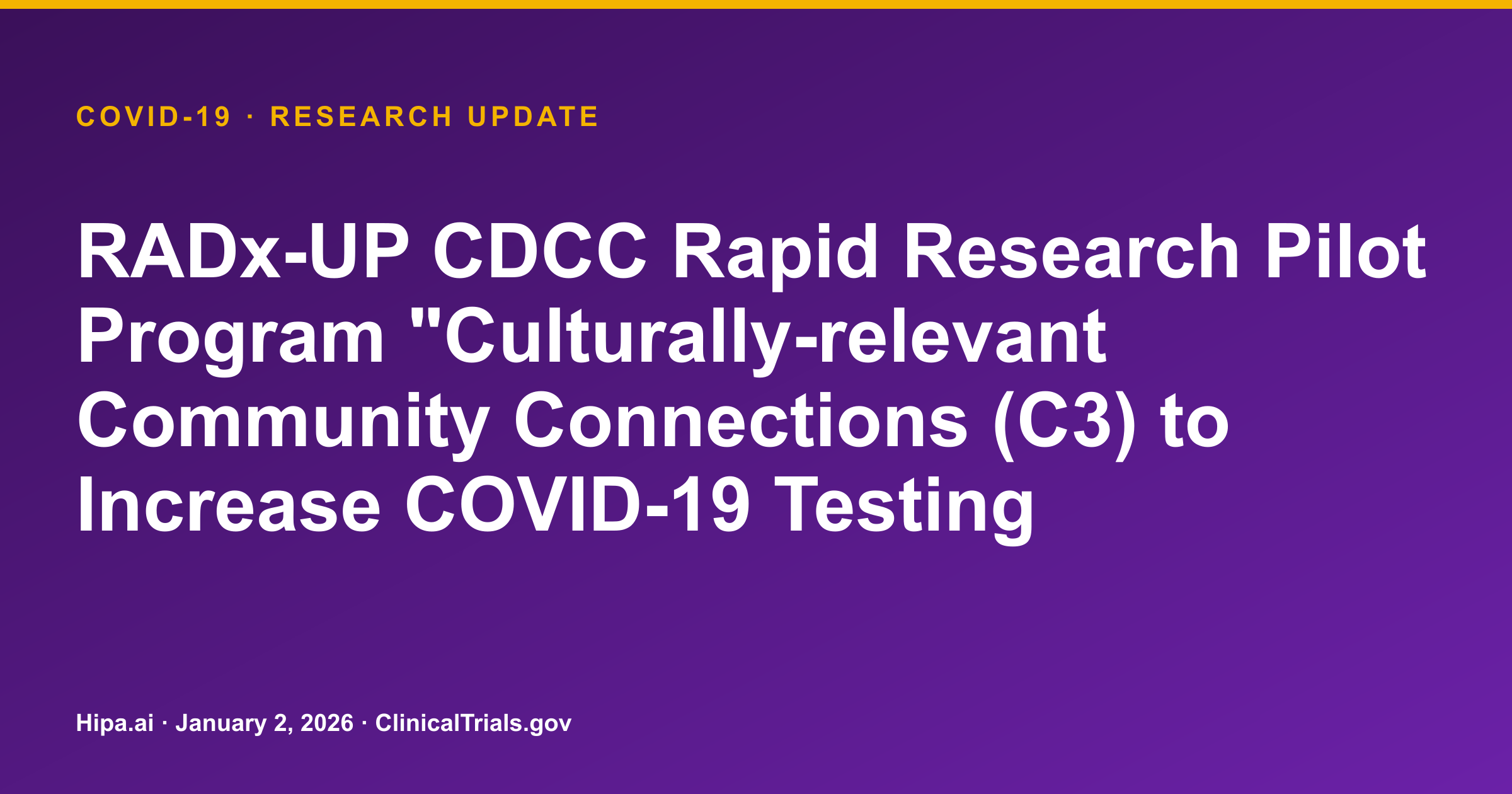 COVID-19: Culturally-Relevant Program Shows Factors Linked to Increased Testing — research update card