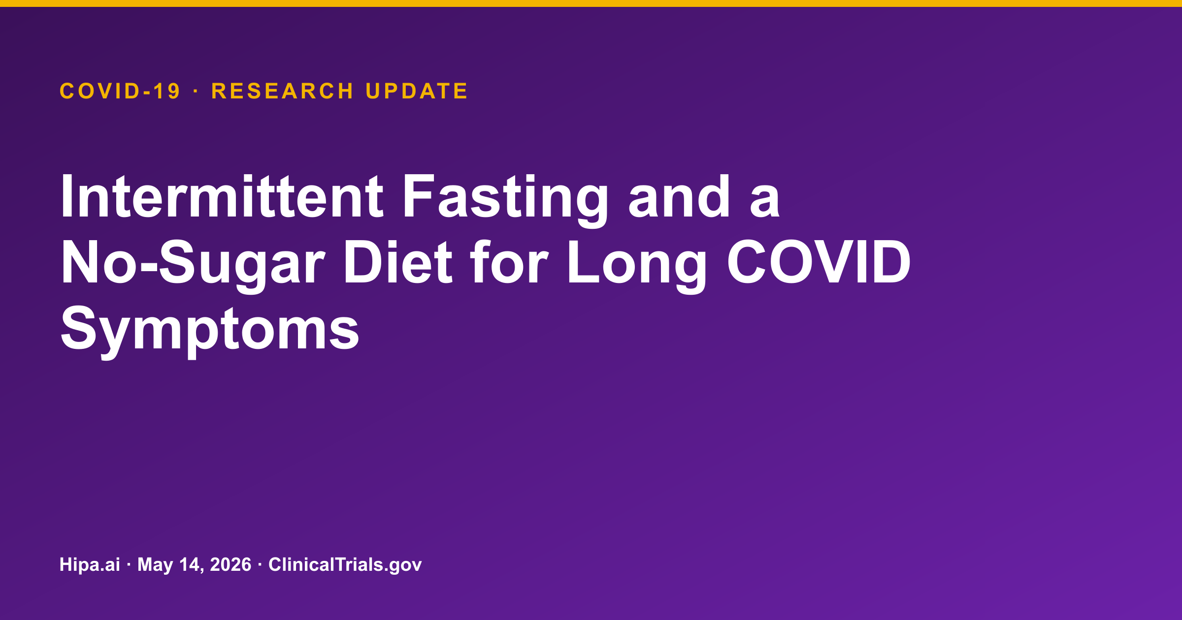 Long COVID: Intermittent Fasting Reduces Symptoms and LC-Score — research update card