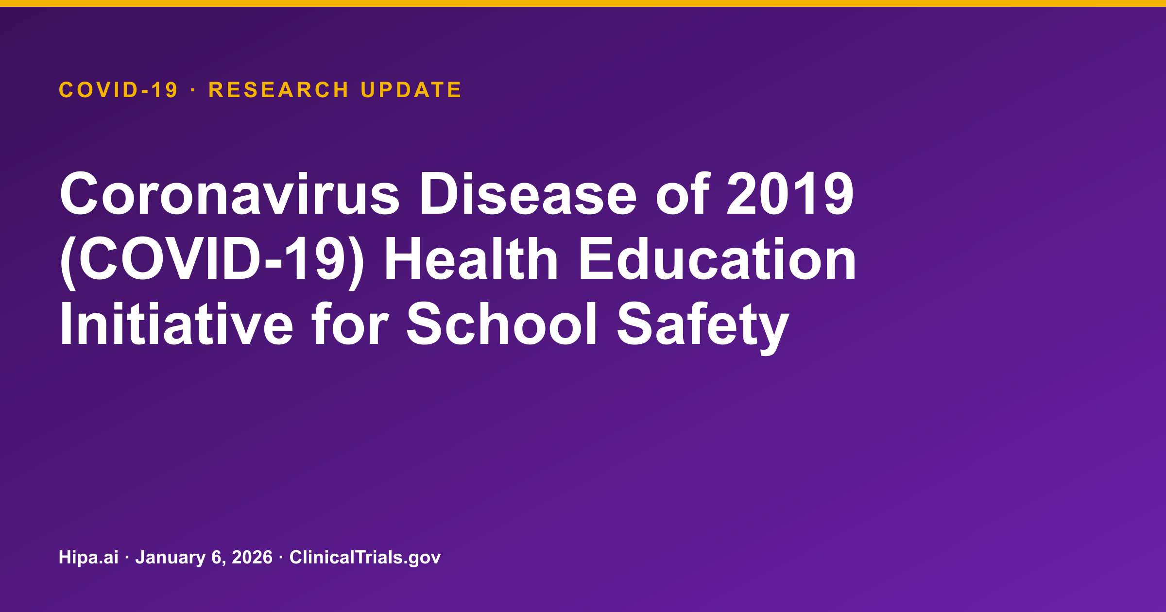 COVID-19 Health Education Initiative Shows Improved Behaviors — research update card