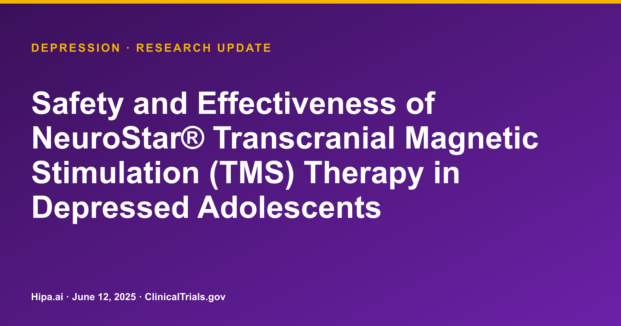 Depression: NeuroStar TMS Shows Similar HAMD24 Reduction to Sham — research update card