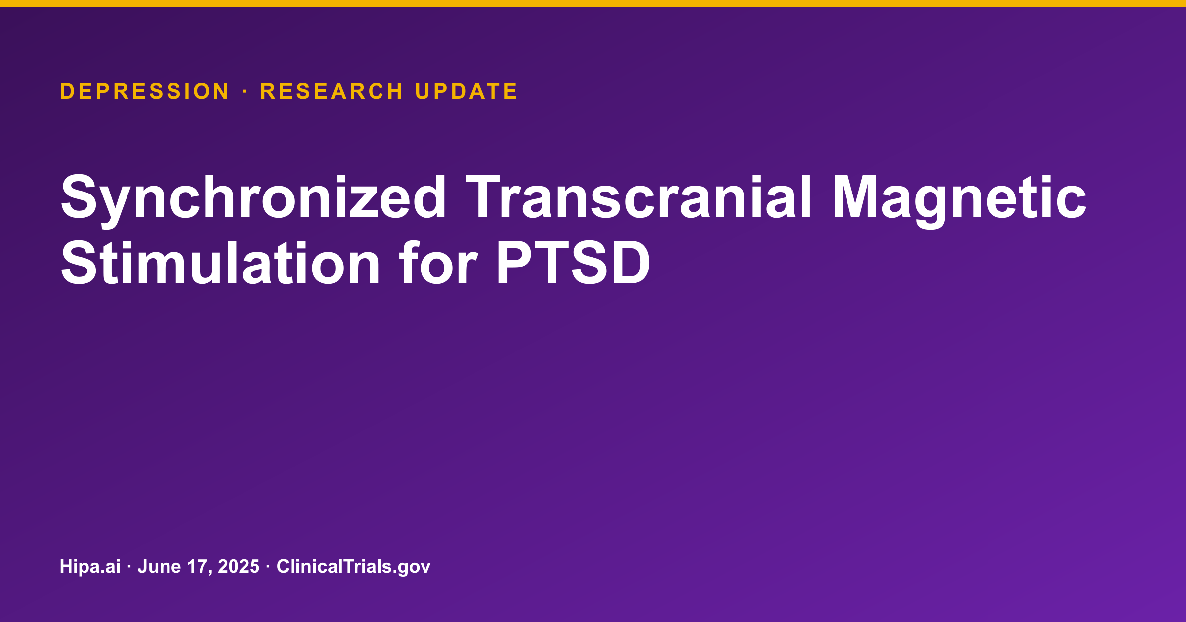 sTMS for Depression and PTSD: PCL-5 Scores Similar Between Active and Sham — research update card