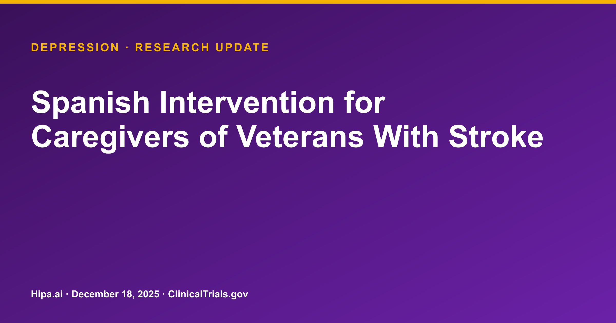 Depression: Intervention Reduces Caregiver Depression and Burden — research update card