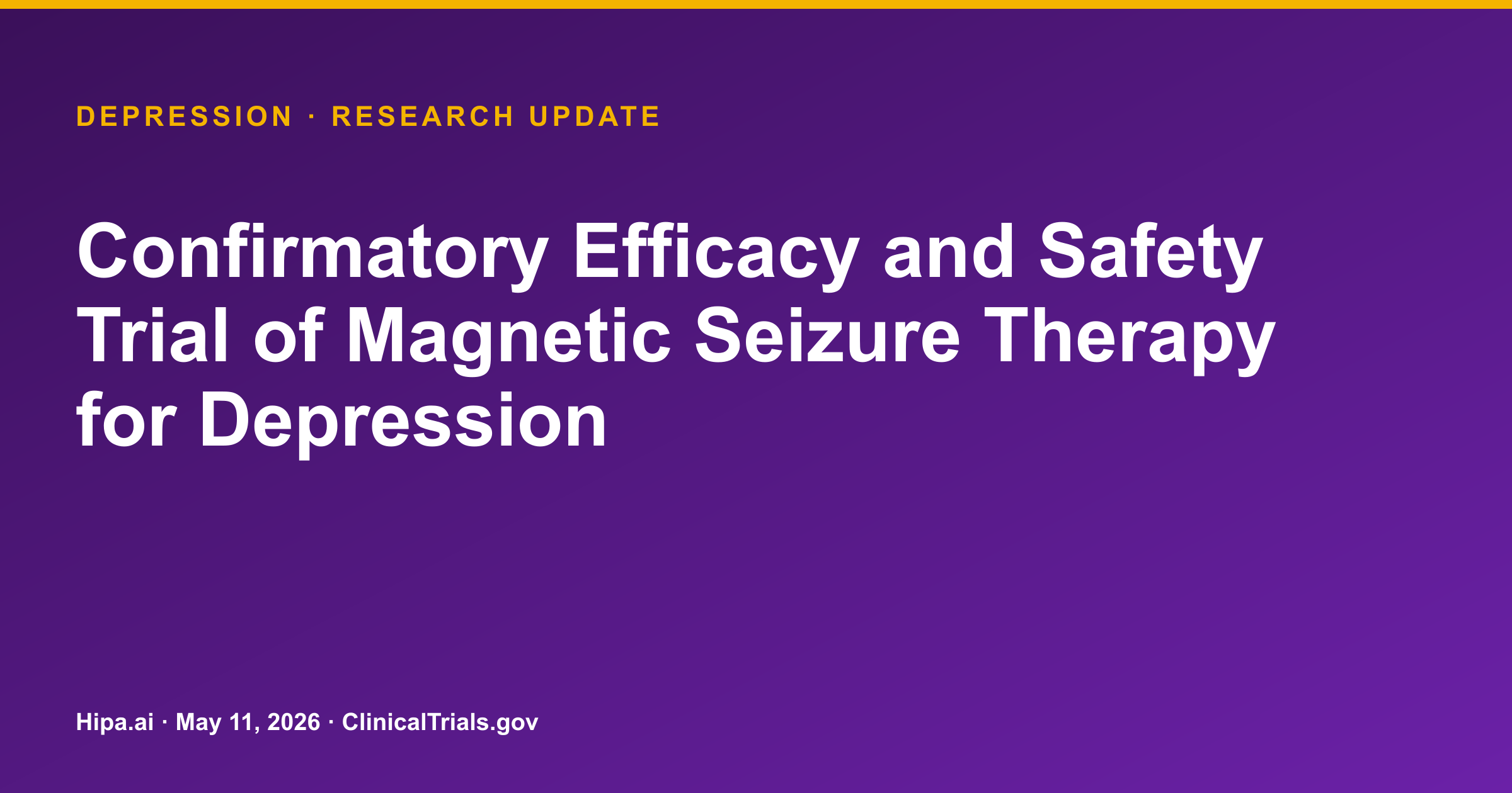 Depression: Magnetic Seizure Therapy Shows Memory Benefit Over ECT — research update card