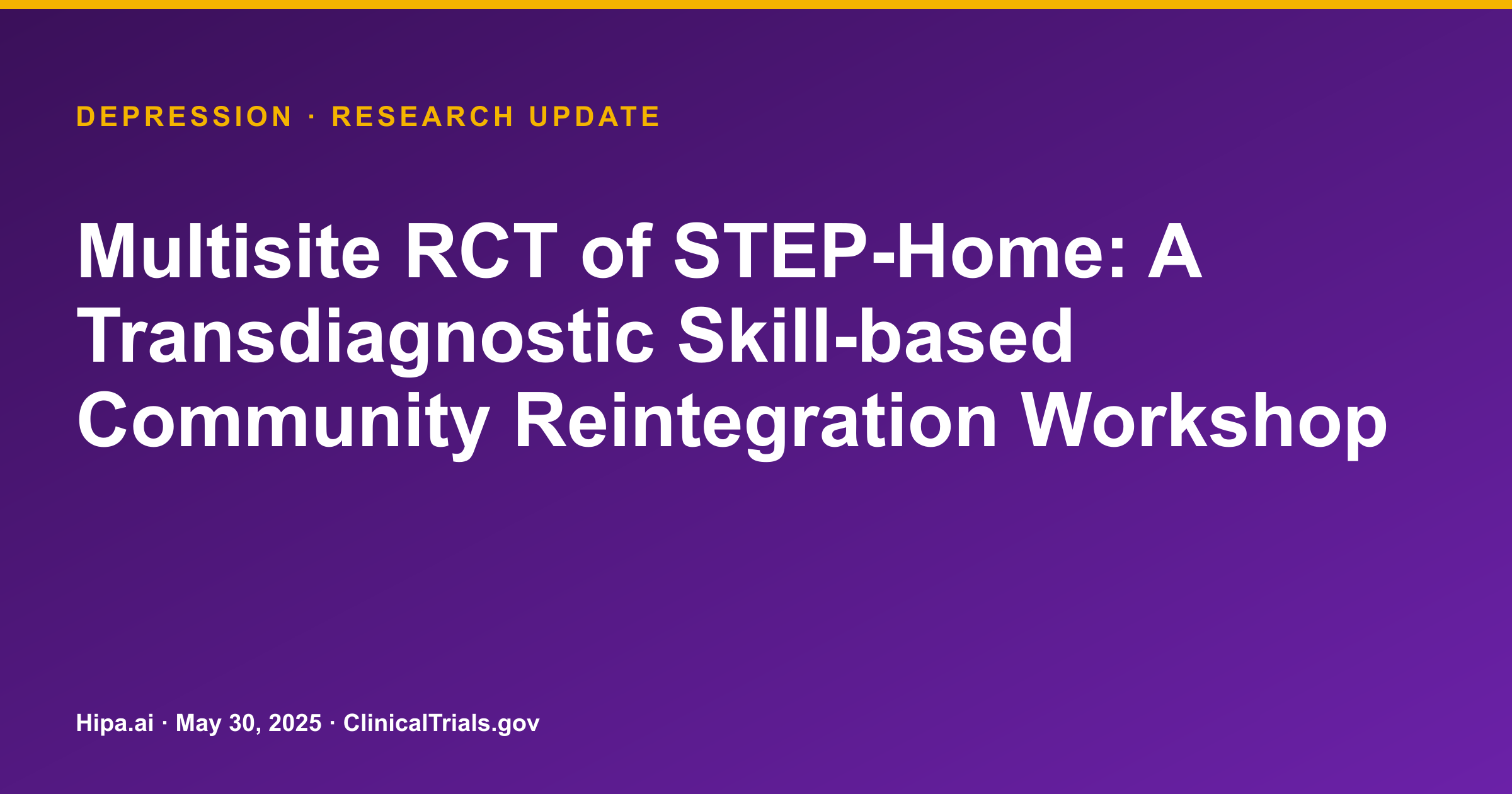 STEP-Home Workshop Improves Reintegration and Readjustment in Veterans — research update card