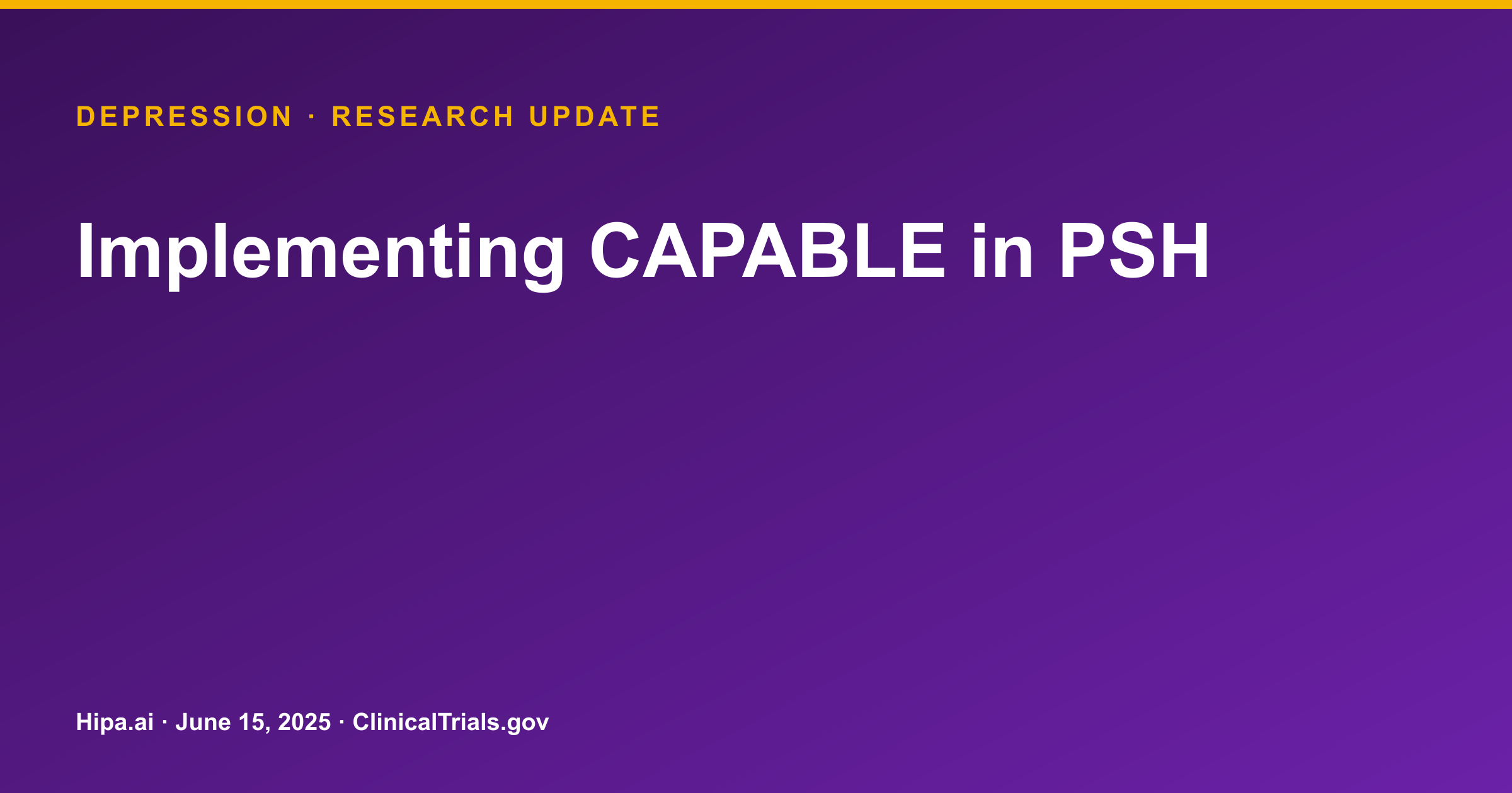 CAPABLE Intervention Reduces Depression Scores in Formerly Homeless Adults — research update card