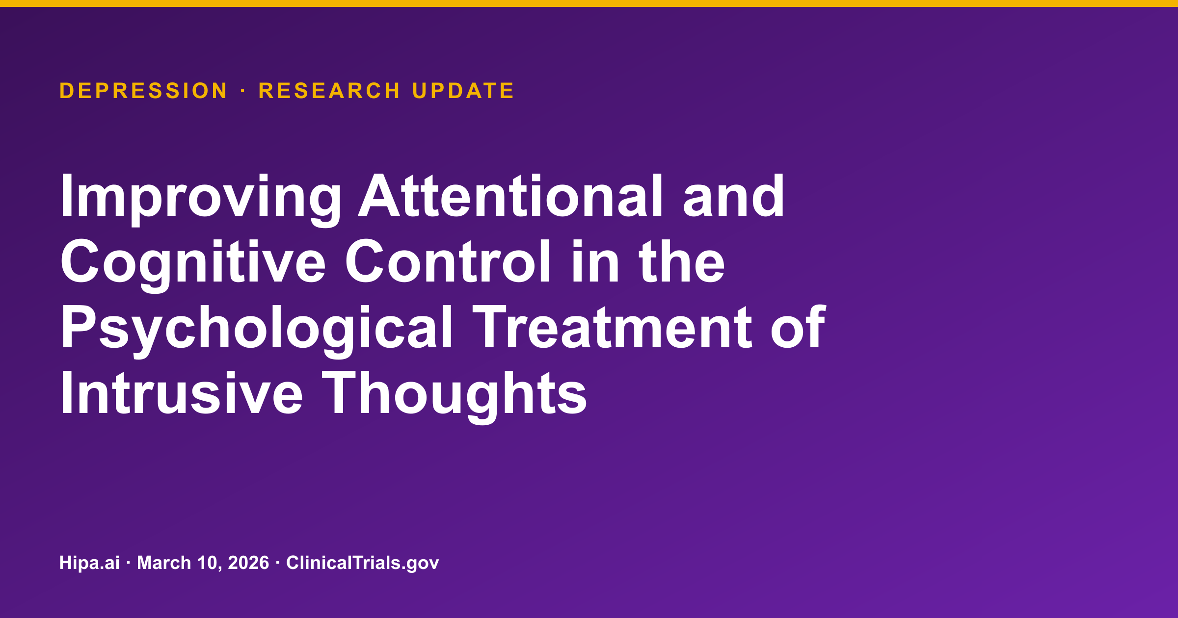 Transdiagnostic Therapy for Depression, OCD, GAD: No Significant Differences — research update card