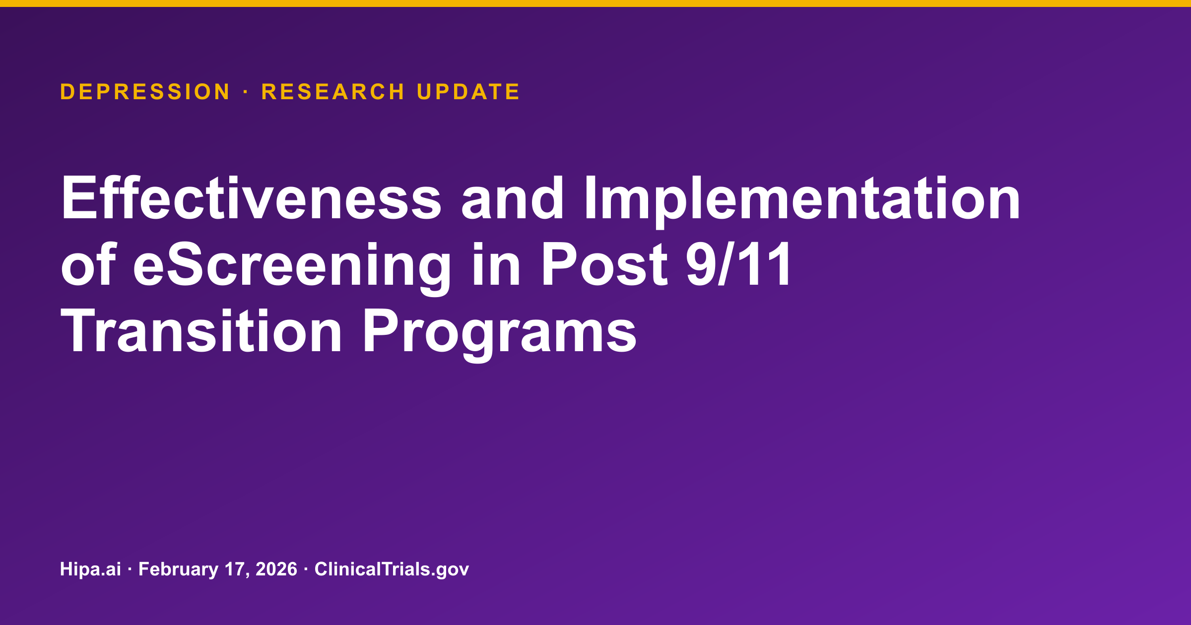 eScreening Boosts Depression, PTSD, Suicide Screening Rates — research update card