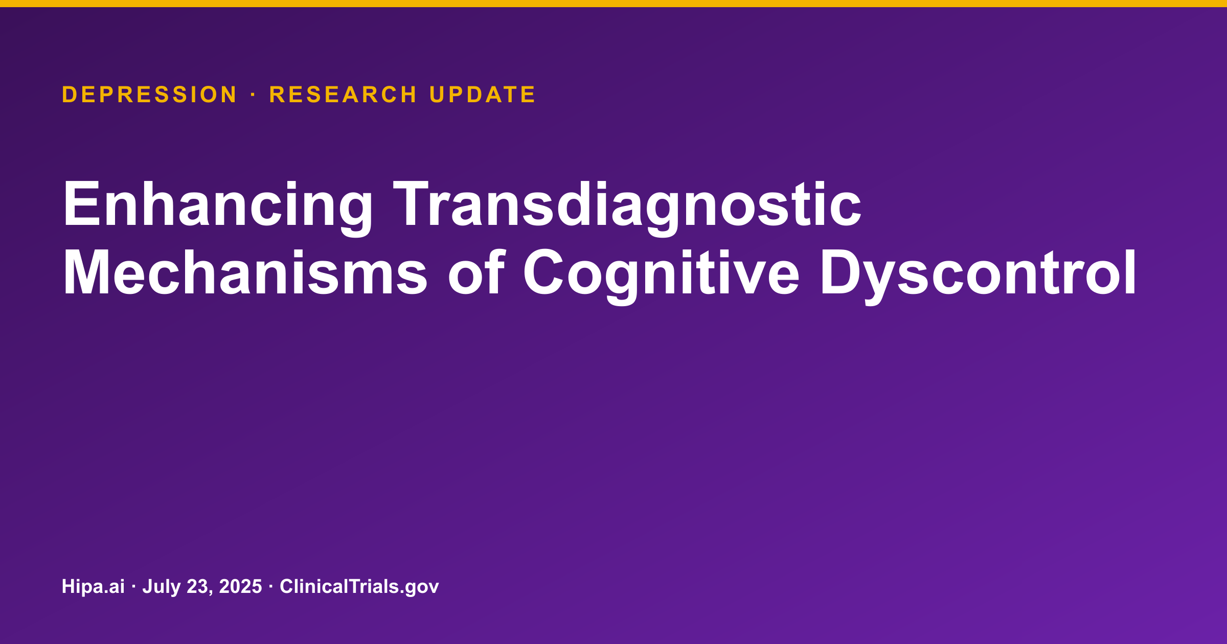 Cognitive Training Improves Performance in Depression, Anxiety, PTSD Trial — research update card