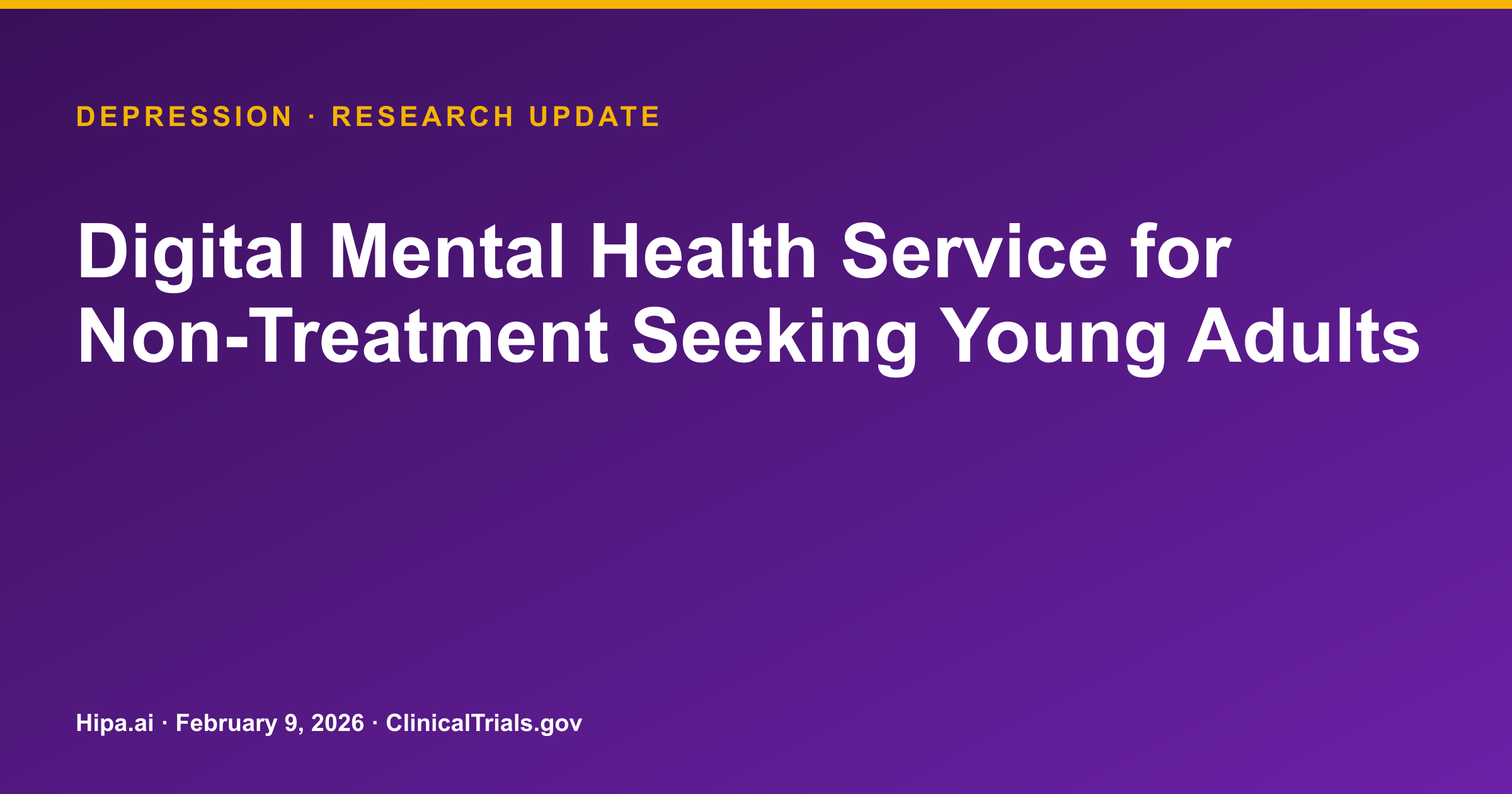 Depression: Digital Mental Health Service Trial Results Posted — research update card