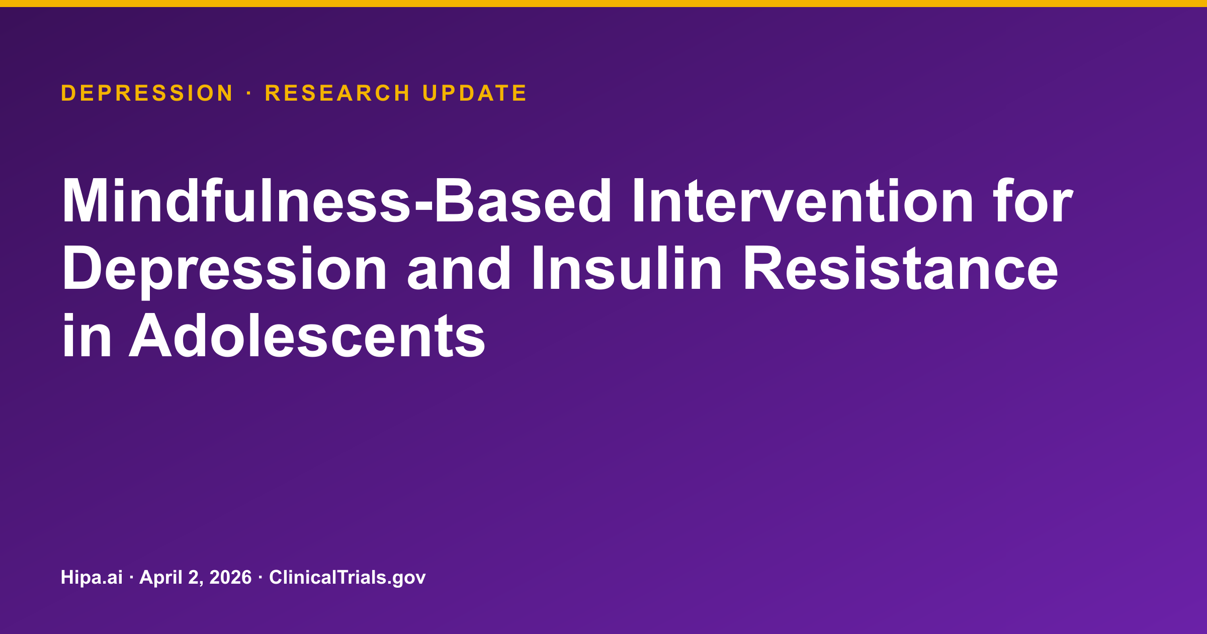 Depression: Mindfulness Intervention Trial Posts Feasibility Results — research update card