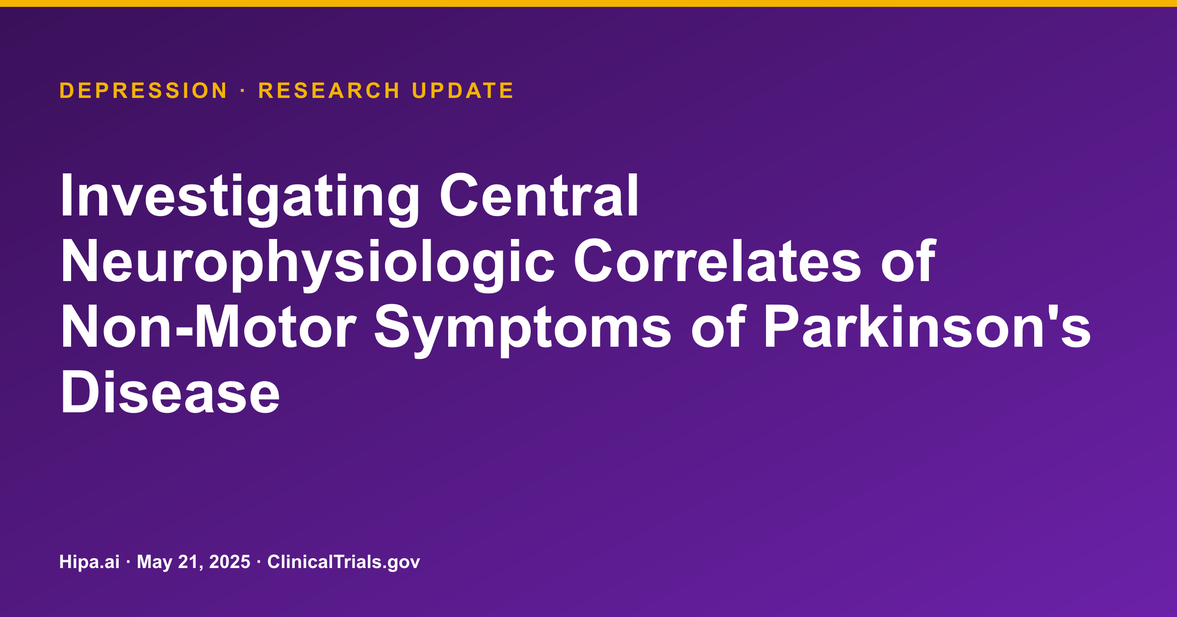 Depression: TMS Feasibility Study Posts EEG Correlates in Parkinson's Disease — research update card