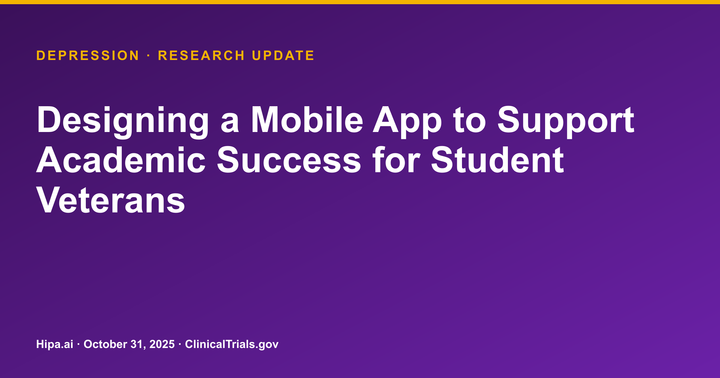 Mobile App for Student Veterans' Academic Success: Usability Results Posted — research update card