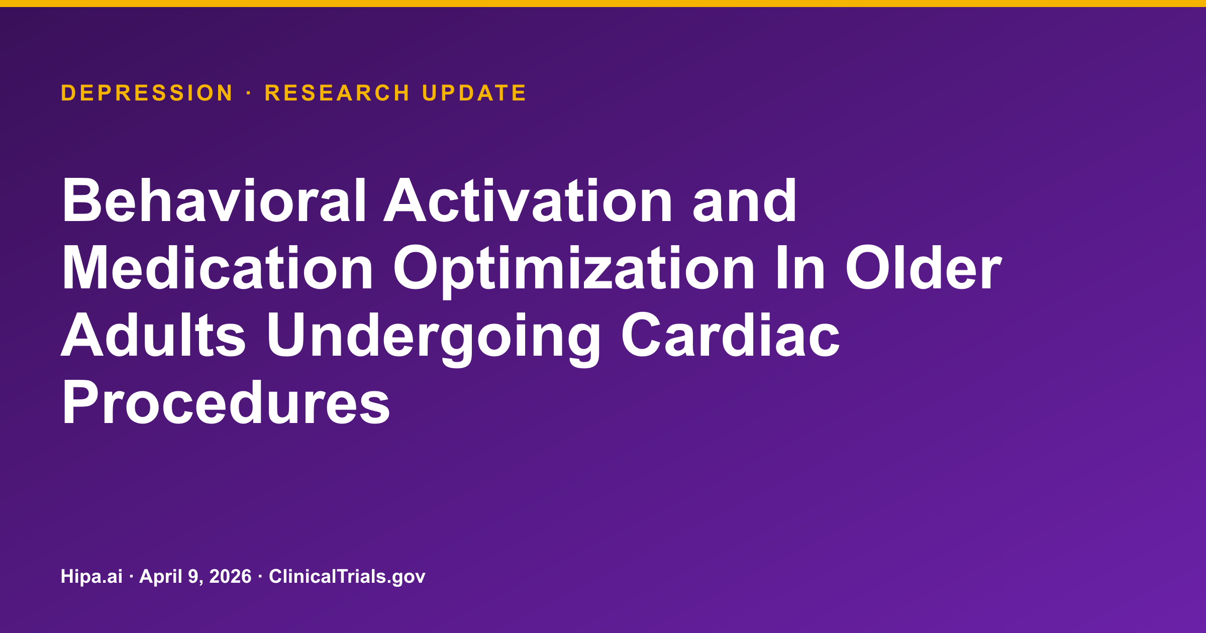 Depression: Bundled Intervention Reduces Symptoms in Older Cardiac Patients — research update card