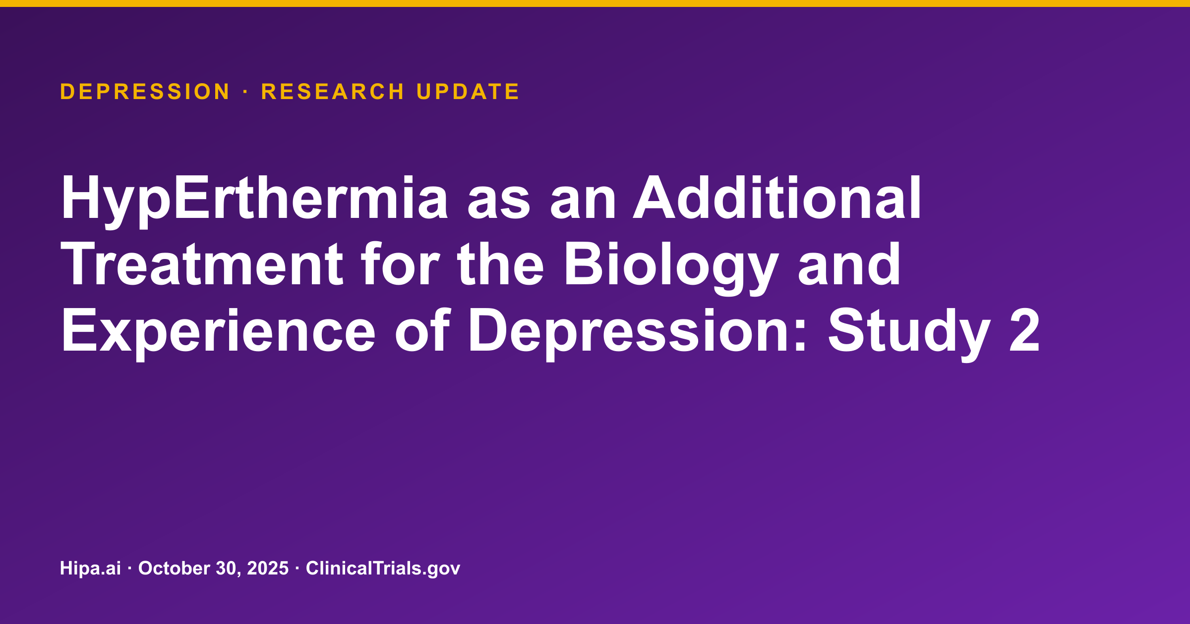 Depression: Hyperthermia + CBT Shows Symptom Reduction, Similar to Sham — research update card