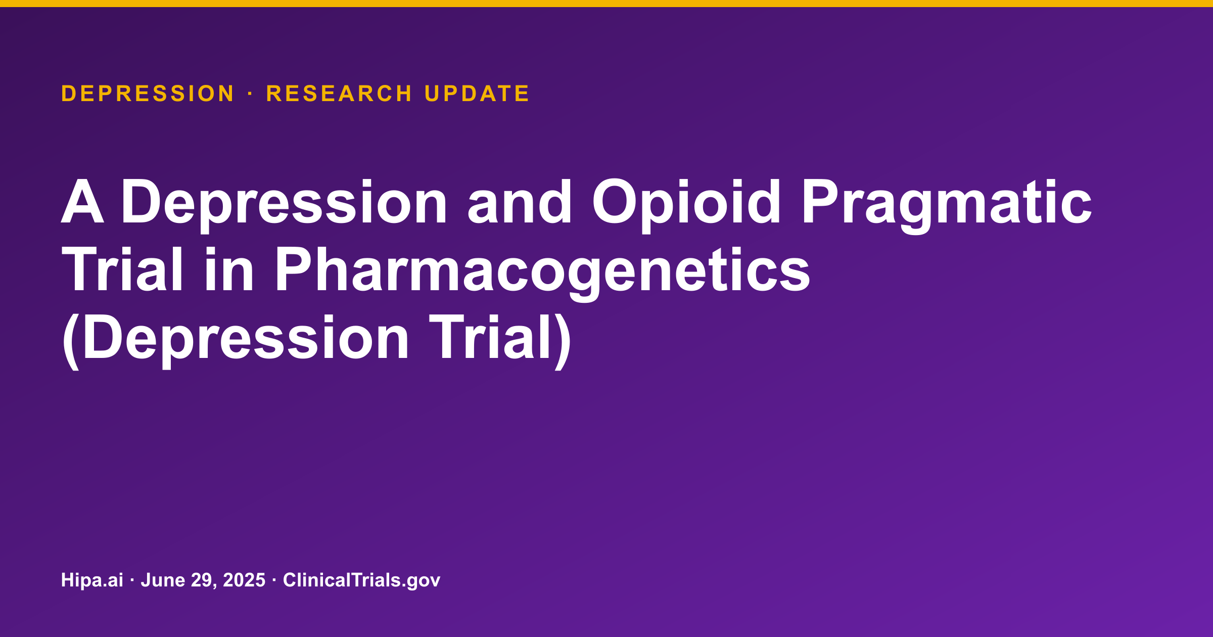 Depression: Pharmacogenetic Testing Trial Shows Remission Differences — research update card