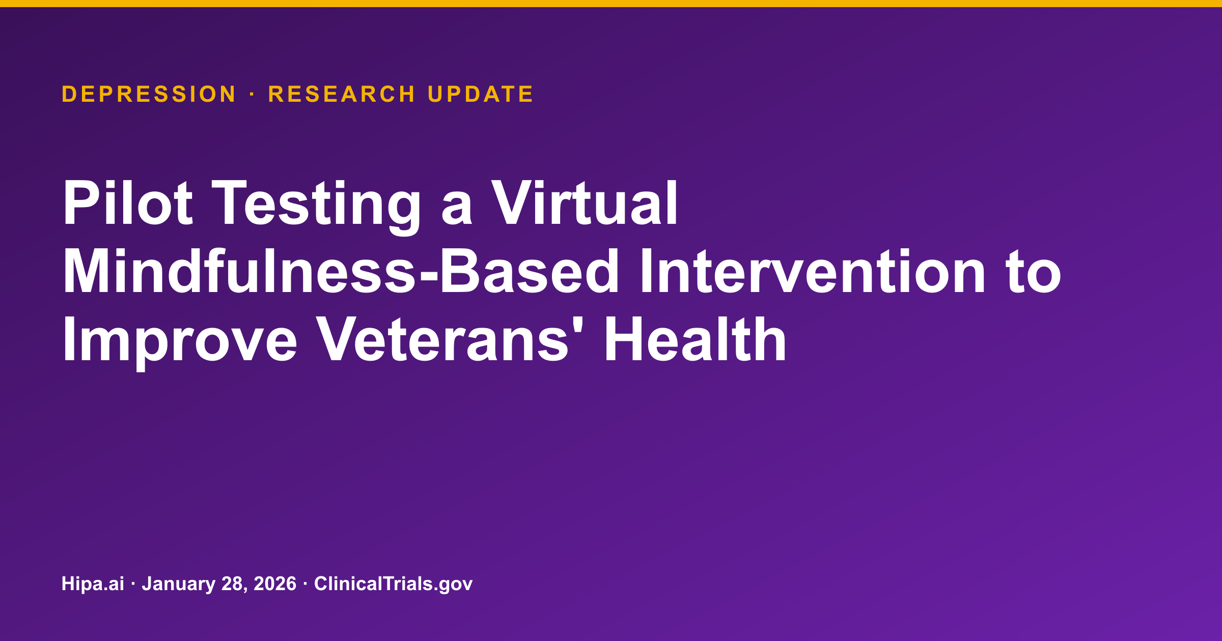 Depression: Virtual Mindfulness Intervention Shows Lower PHQ Score — research update card